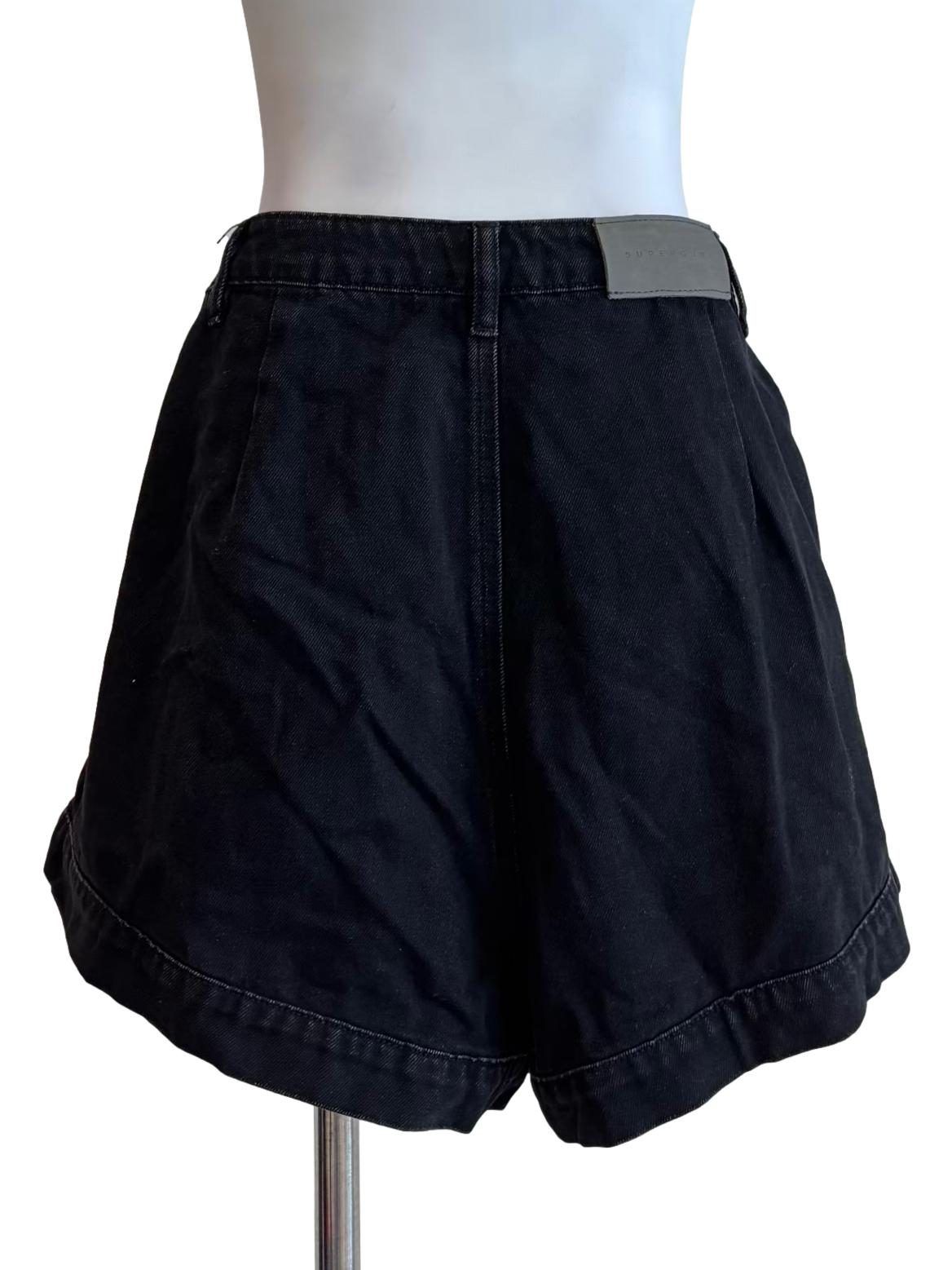 Ink Black Relaxed Jean Shorts