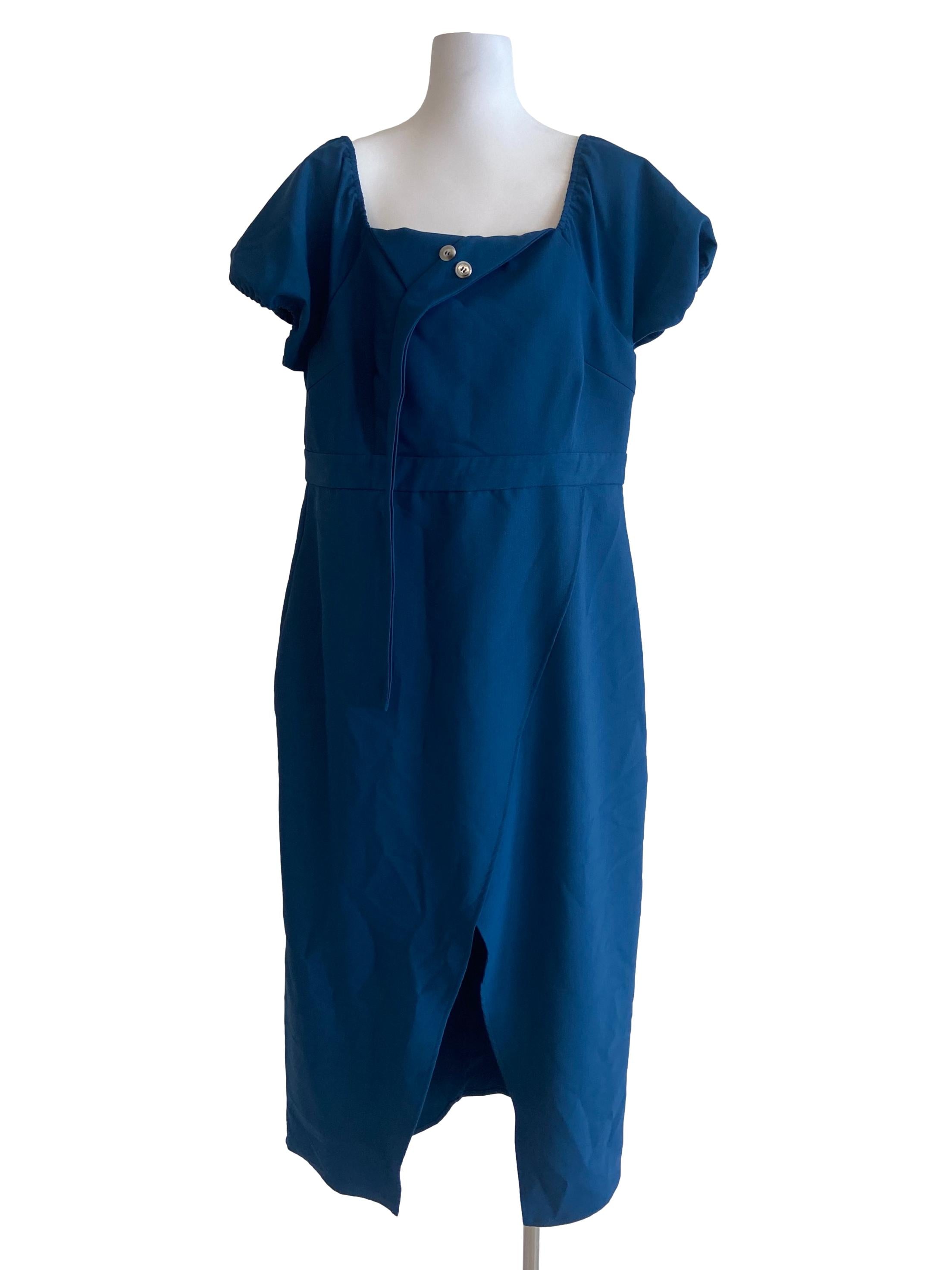 Emerald Green Asymmetric Empire Dress