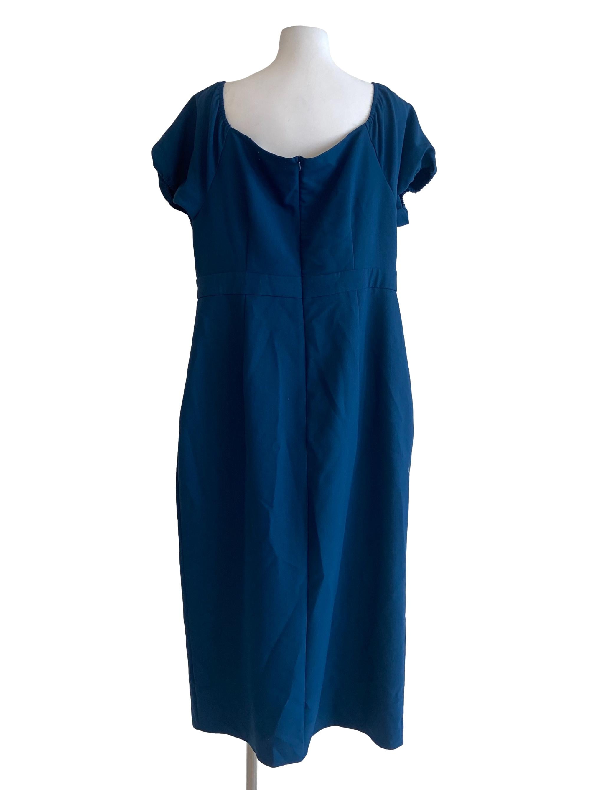 Emerald Green Asymmetric Empire Dress