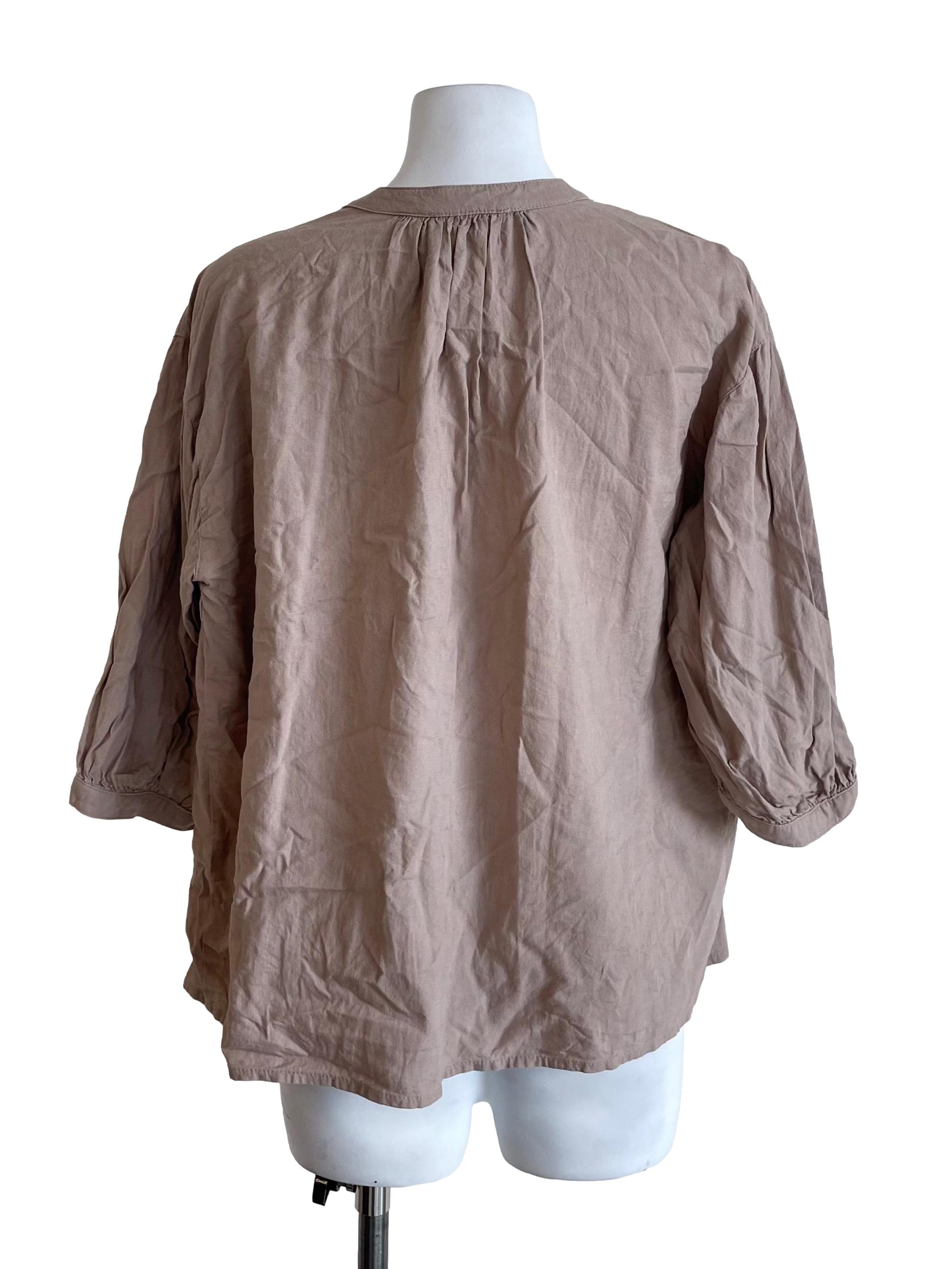 Chocolate Milk Draped Peasant Top