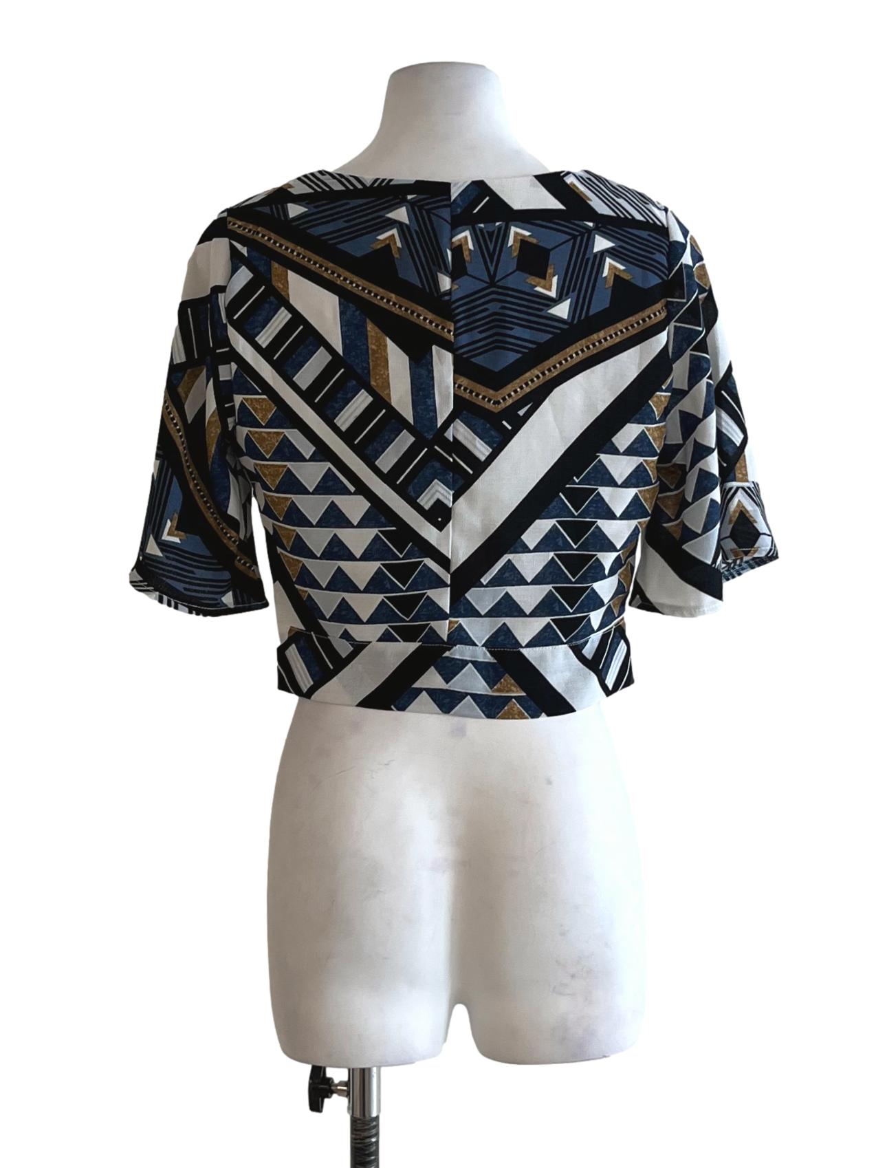 White Abstract Blouse