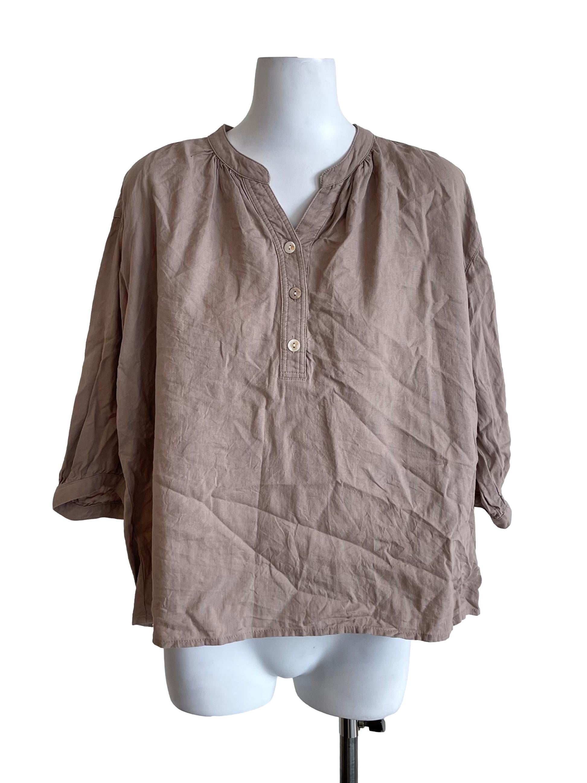 Chocolate Milk Draped Peasant Top
