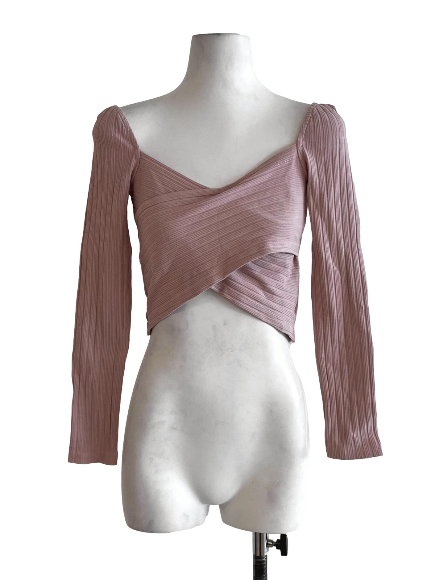 Blush Pink Square Neckline Blouse