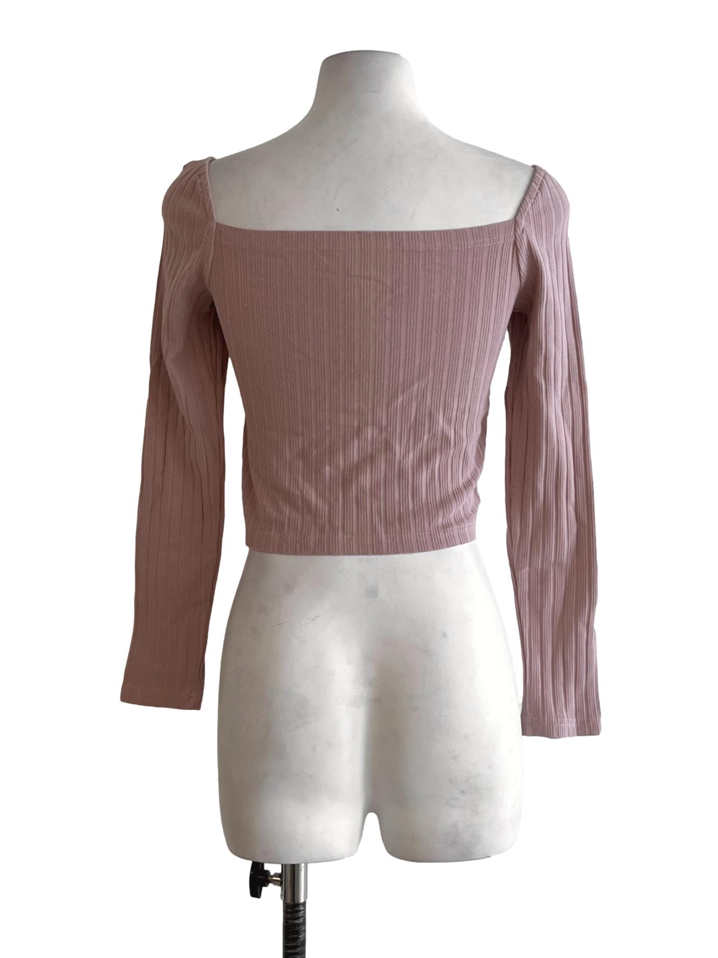Blush Pink Square Neckline Blouse