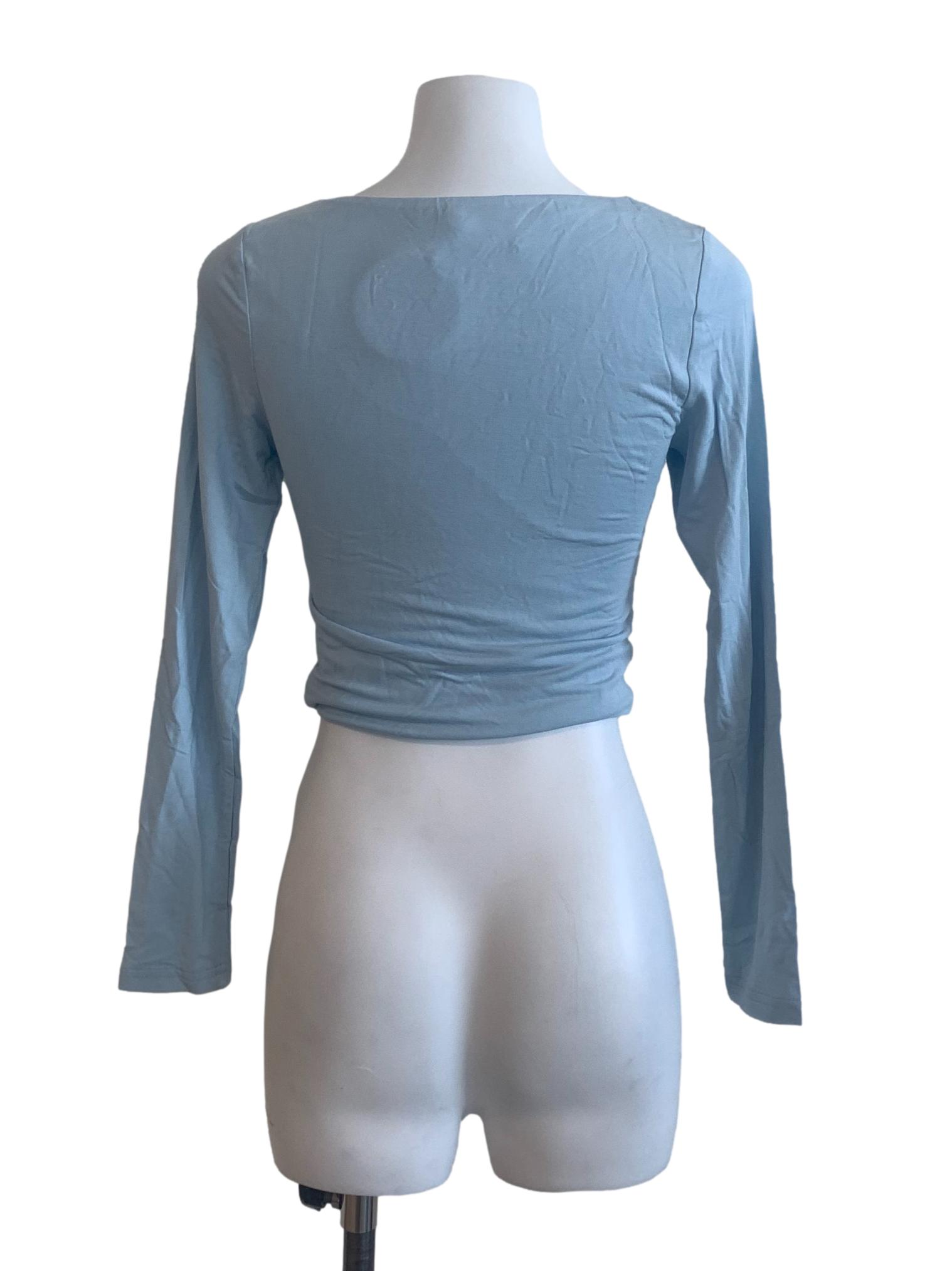 Light Blue Square Neck Top