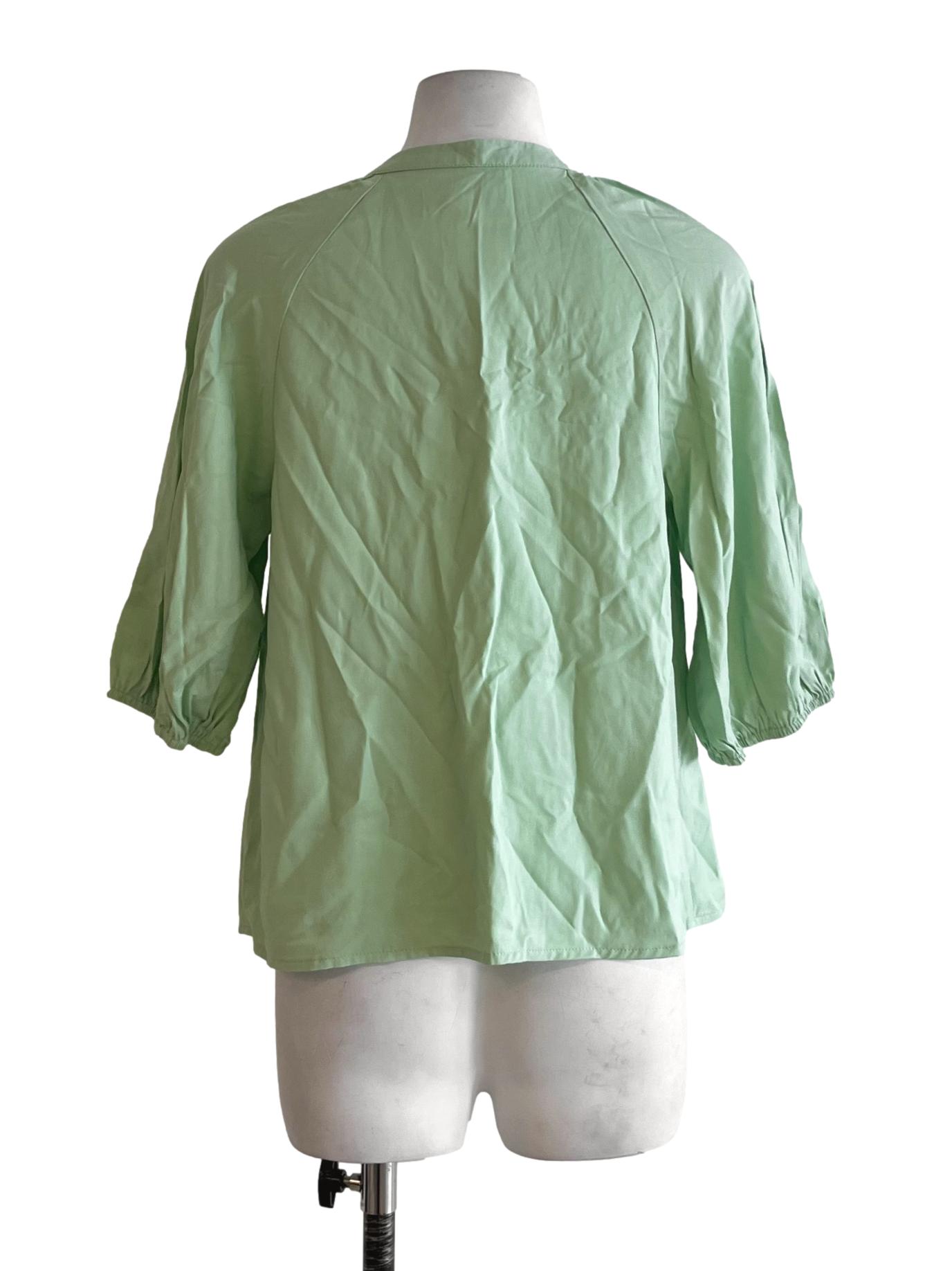 Mint Green V-Neckline Blouse