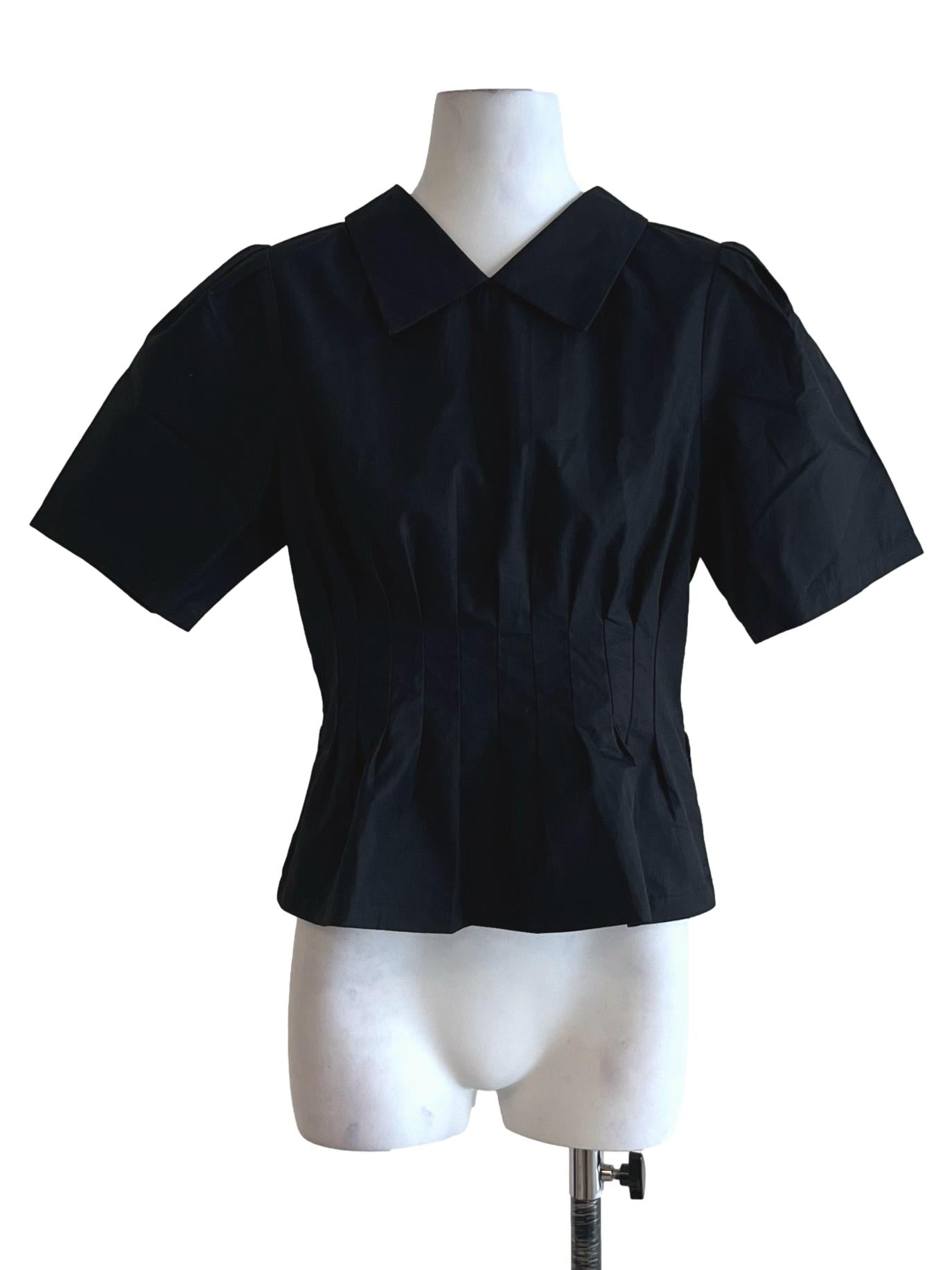 Black Wing Collar Blouse
