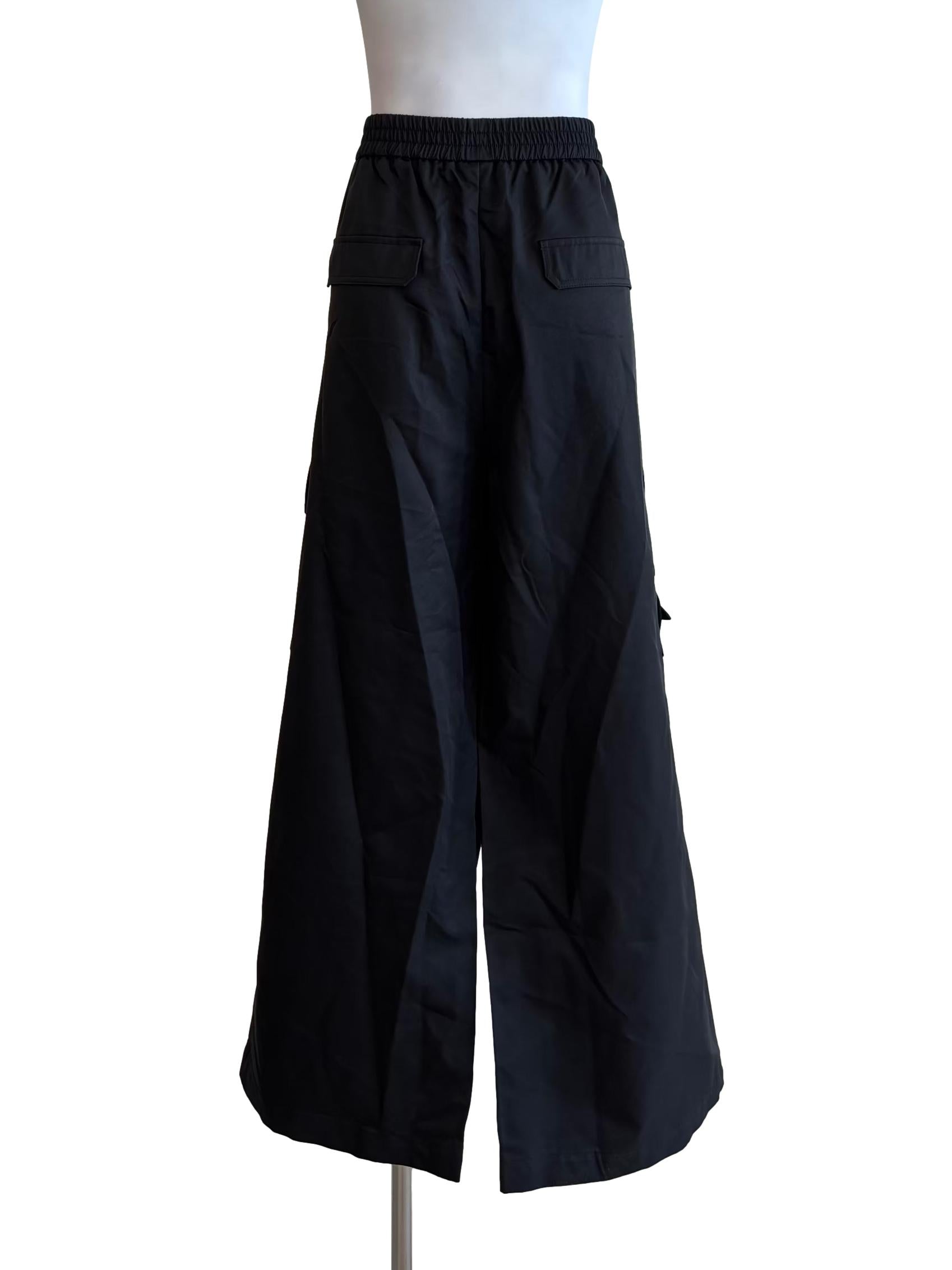 Jet Black Wide Leg Pants