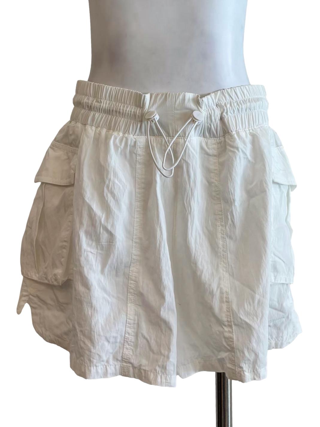 Pearl White Nylon Shorts