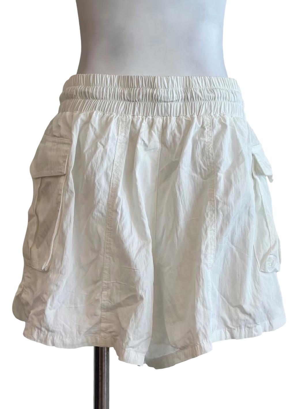 Pearl White Nylon Shorts