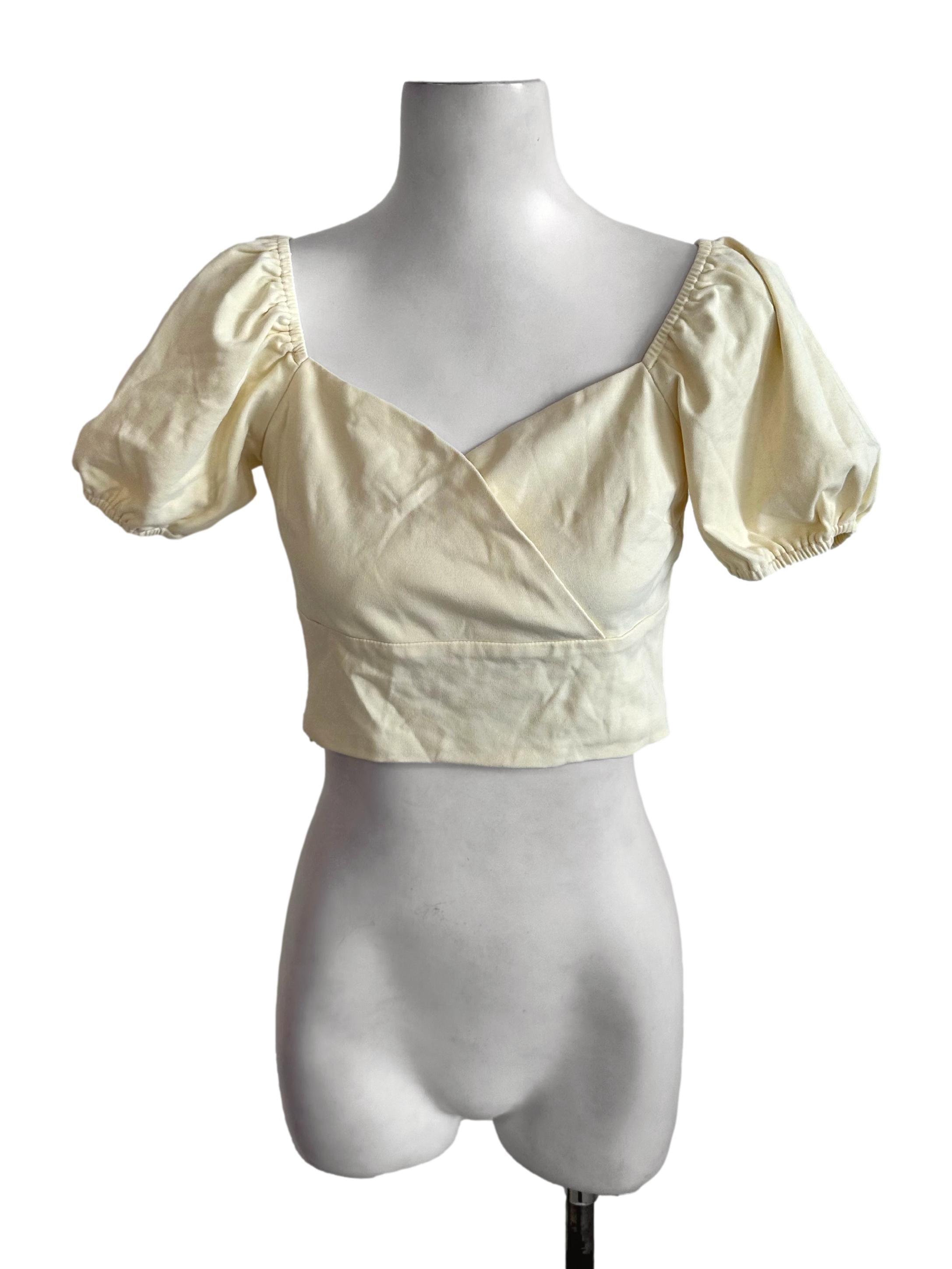 Light Yellow Puff Sleeve Top