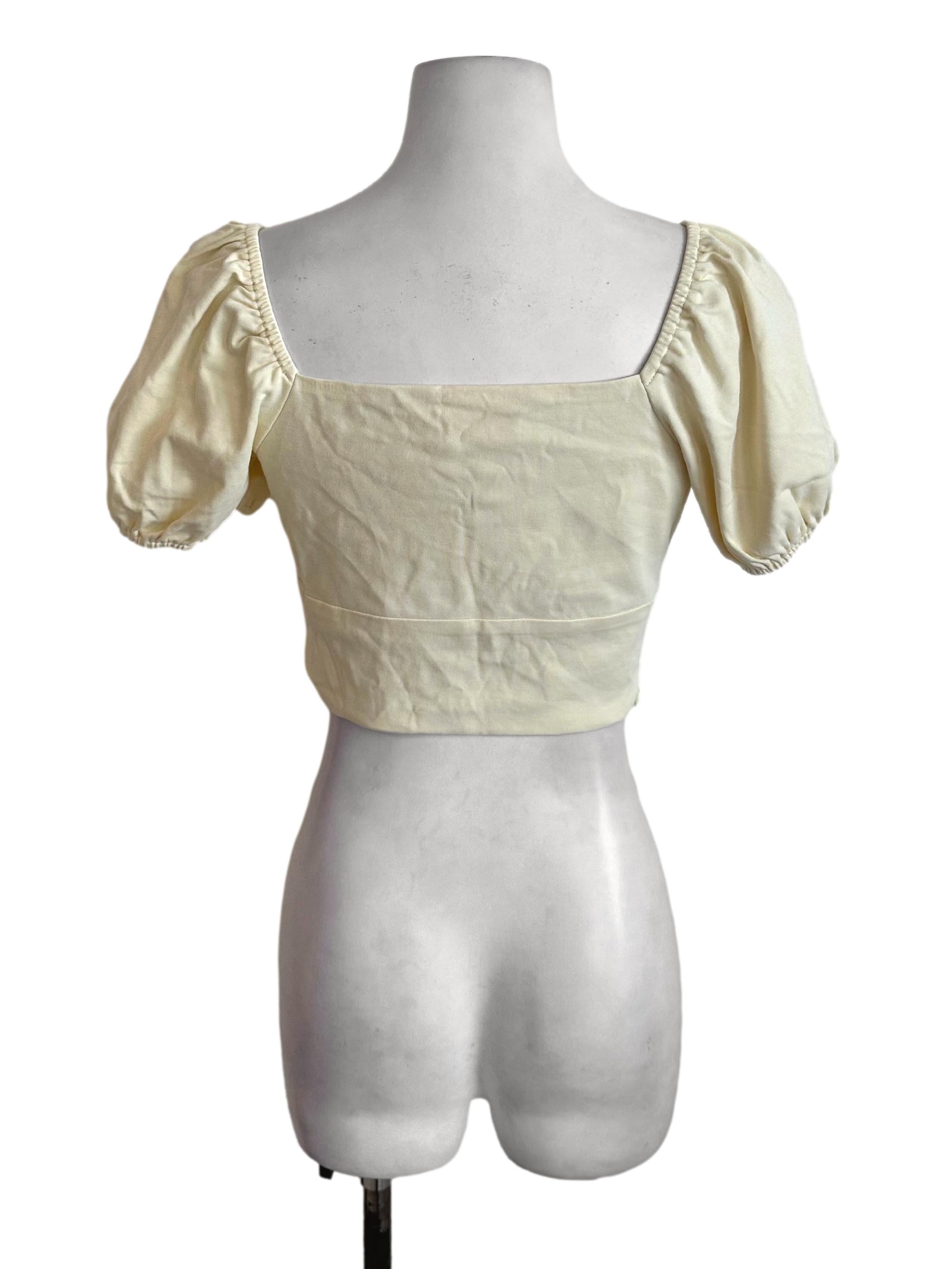 Light Yellow Puff Sleeve Top