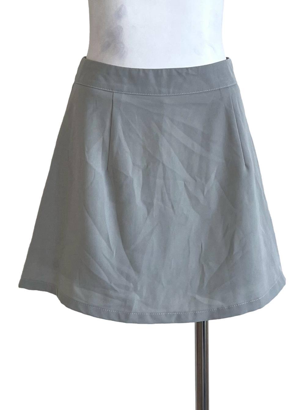 Light Blue Plain Back Zip Skirt