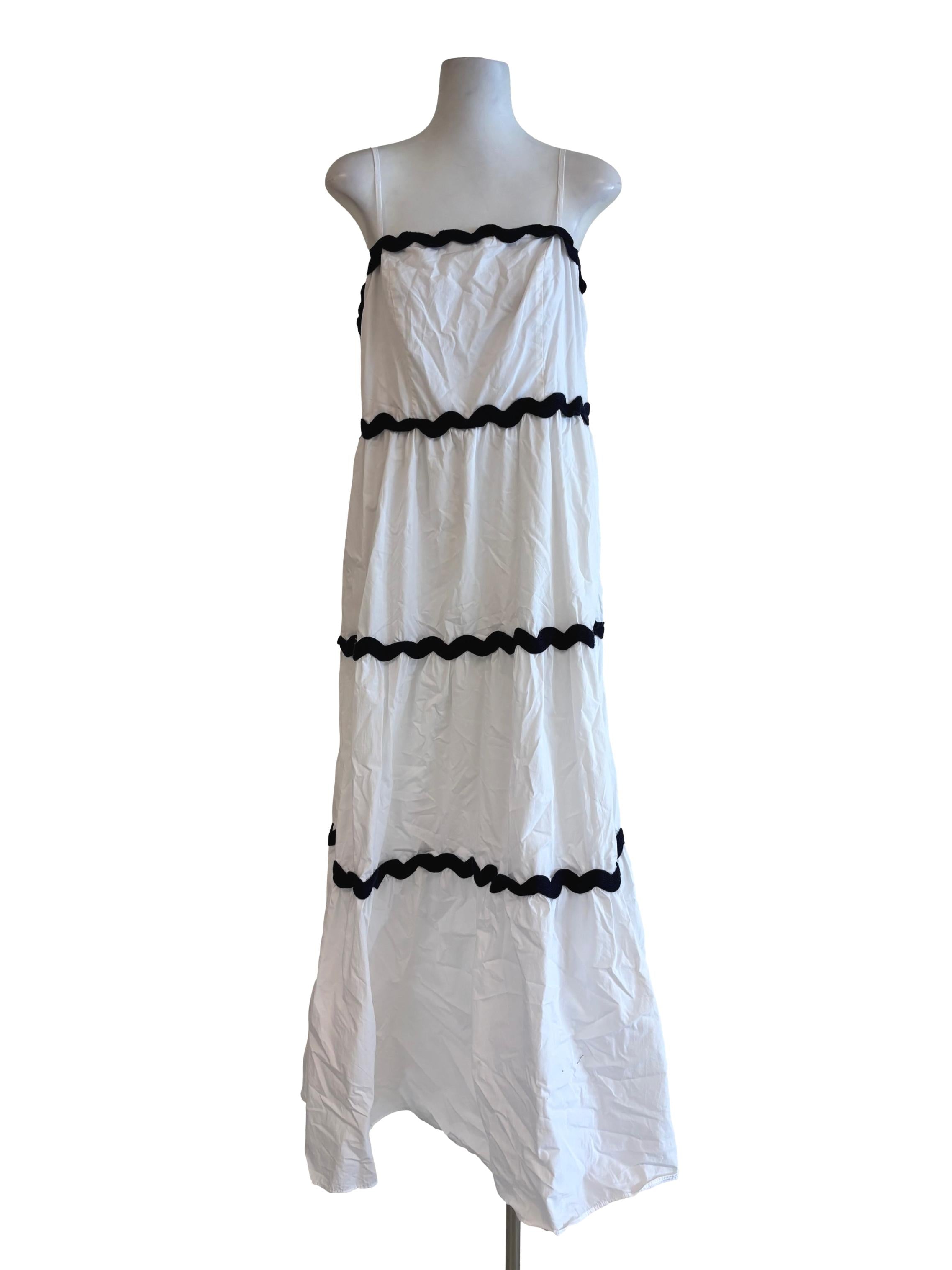 White And Black Cami Tier Dress