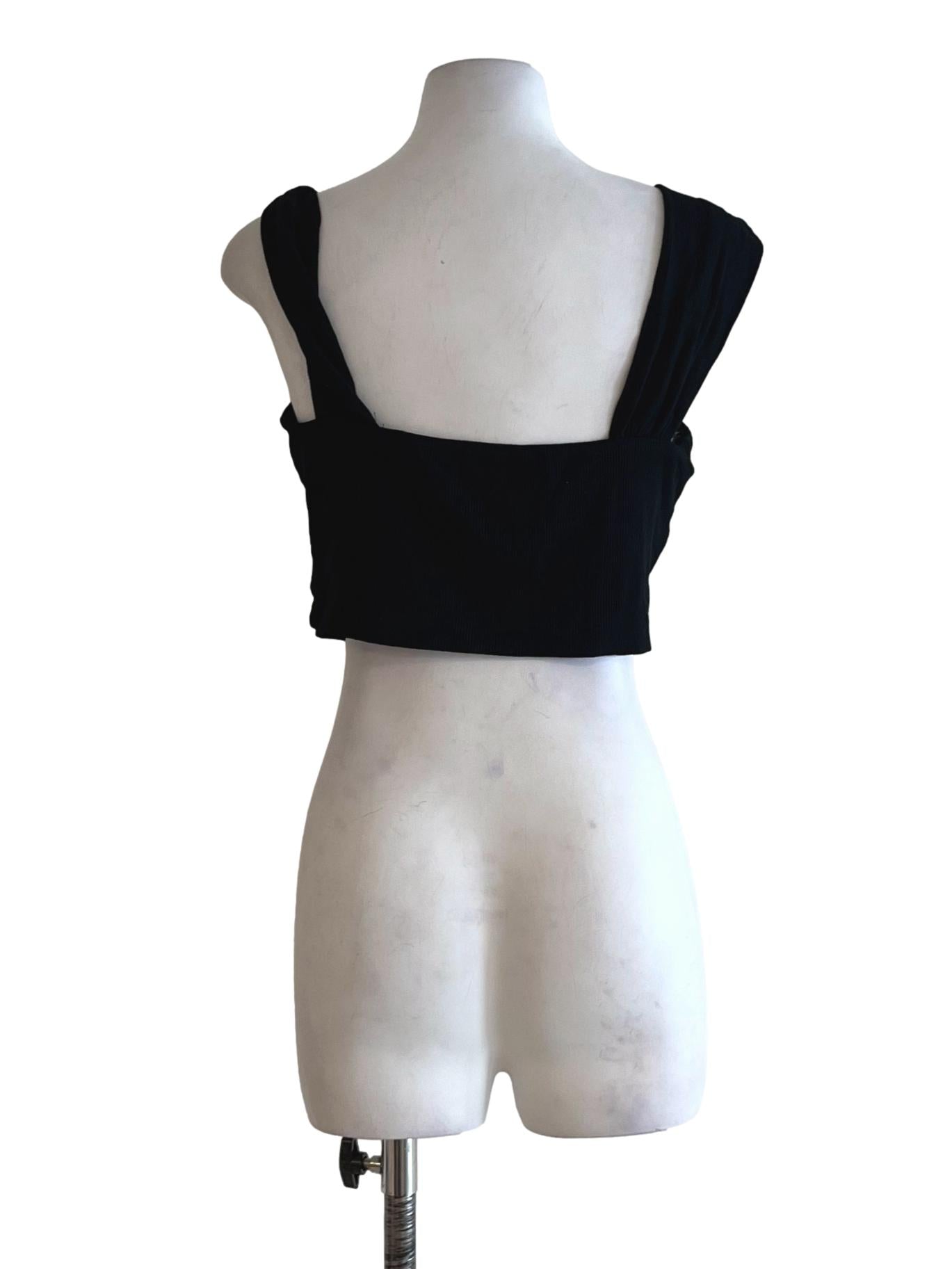 Black Square Neckline Blouse