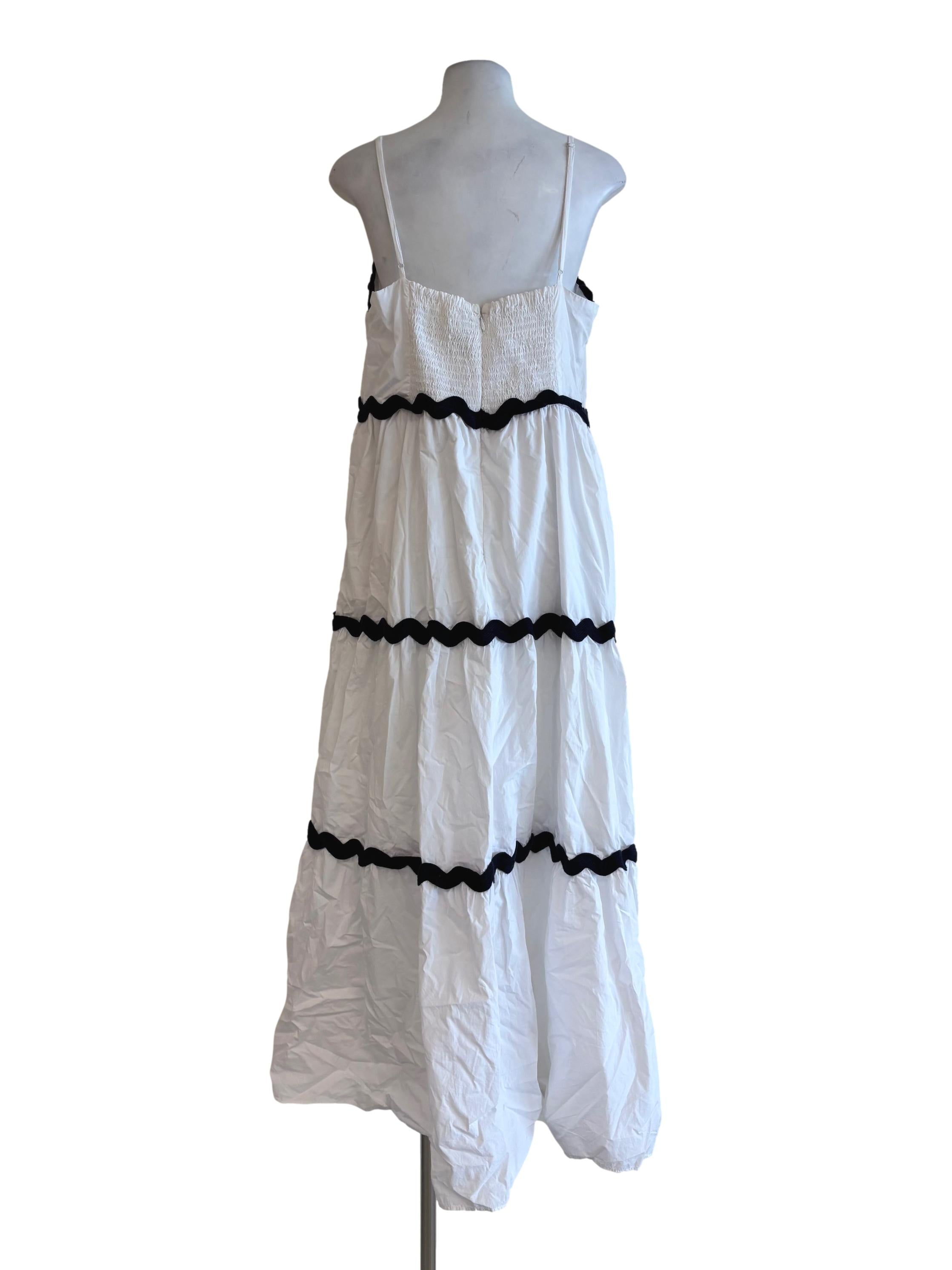 White And Black Cami Tier Dress