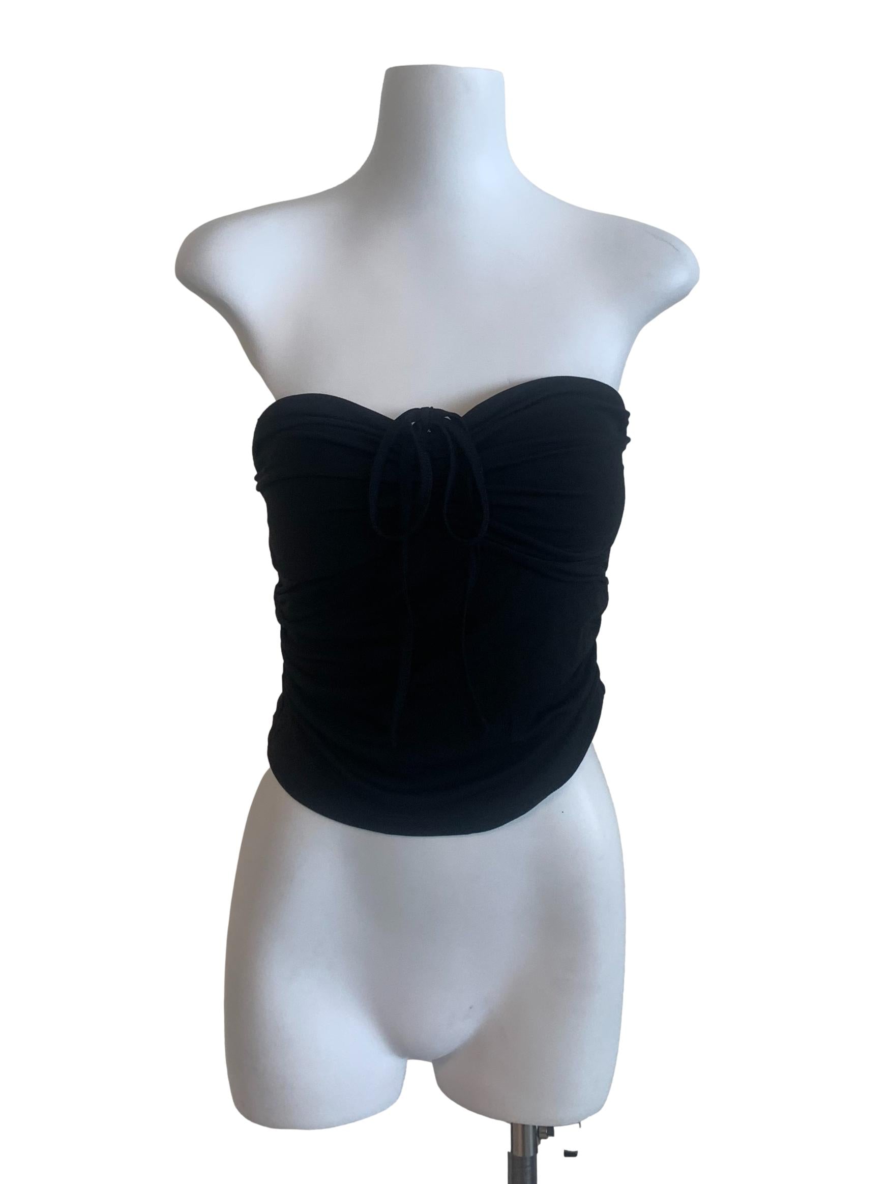 Black Sweetheart Neck Top