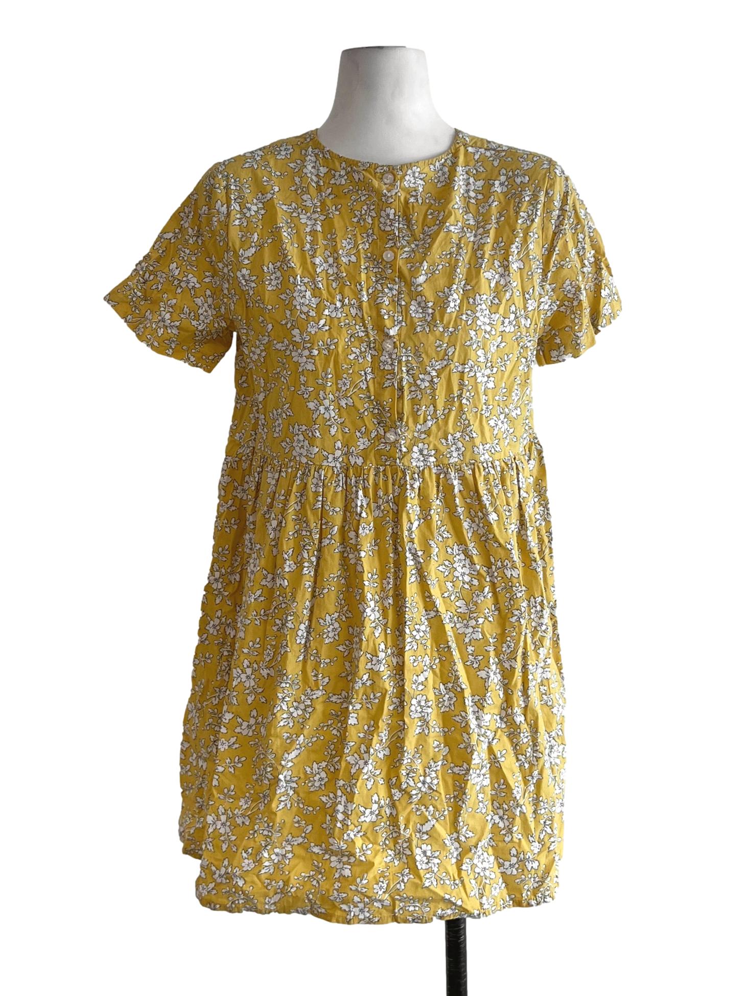 Yellow Floral Empire Dress