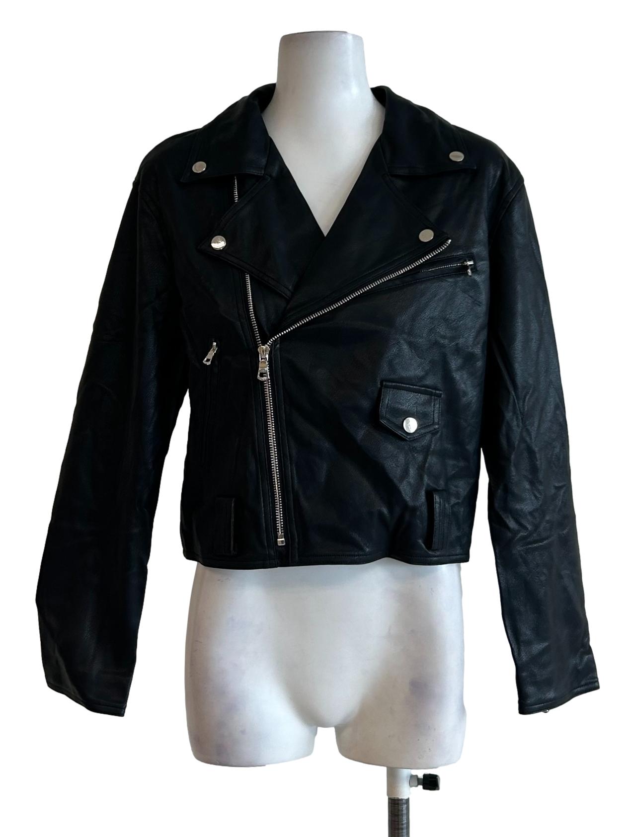 Oil Black Biker Leather Jacket