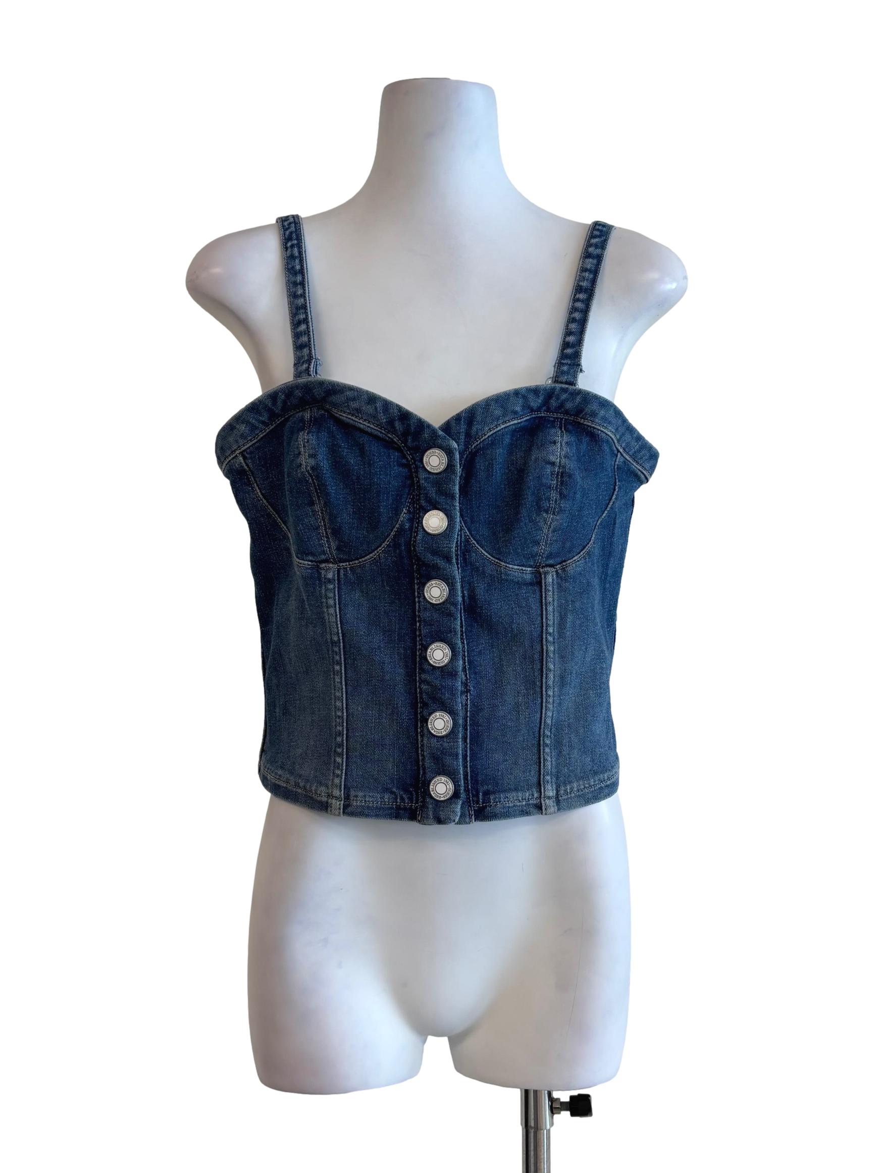 Blue Sweetheart Denim Top