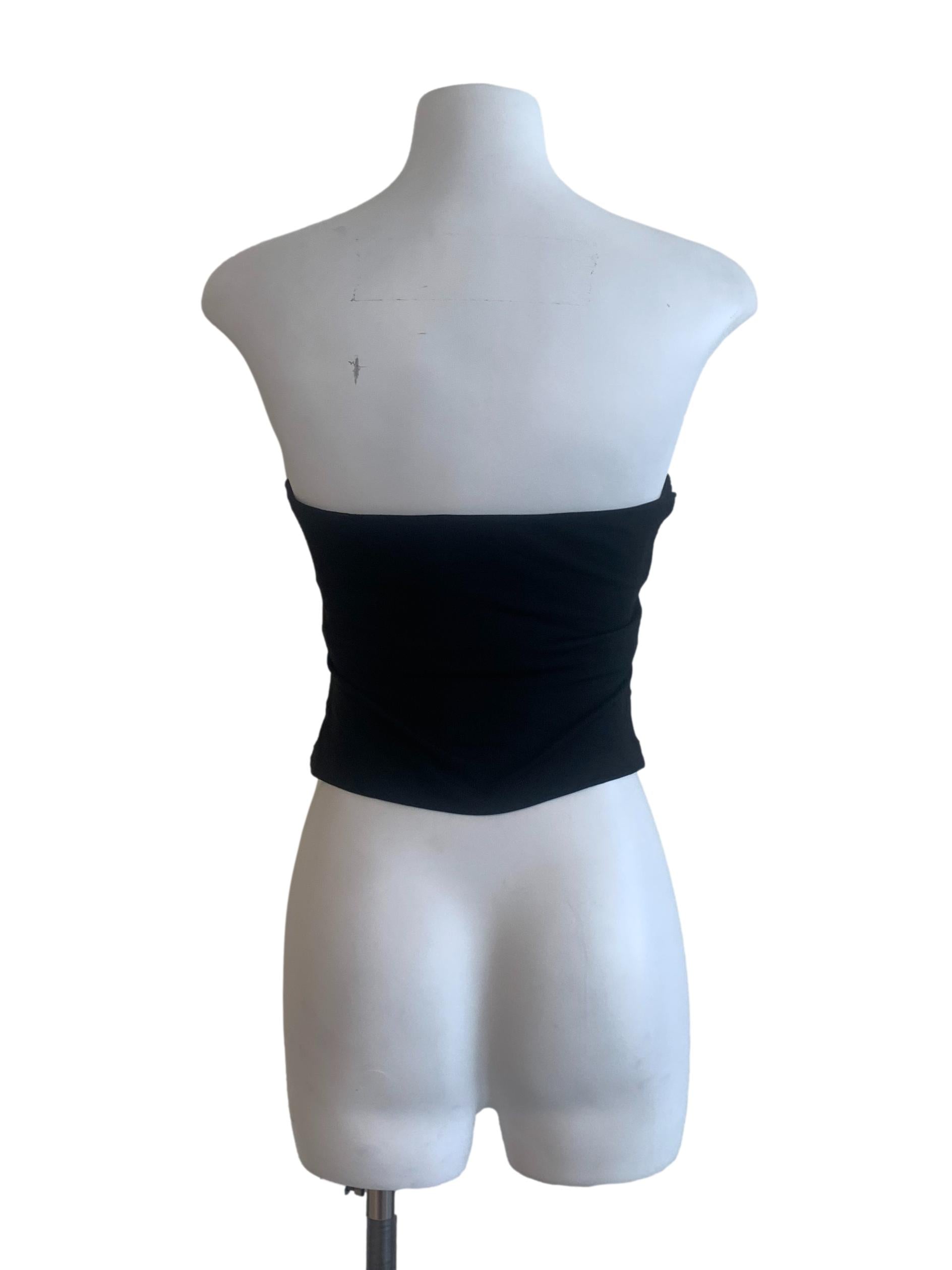 Black Sweetheart Neck Top