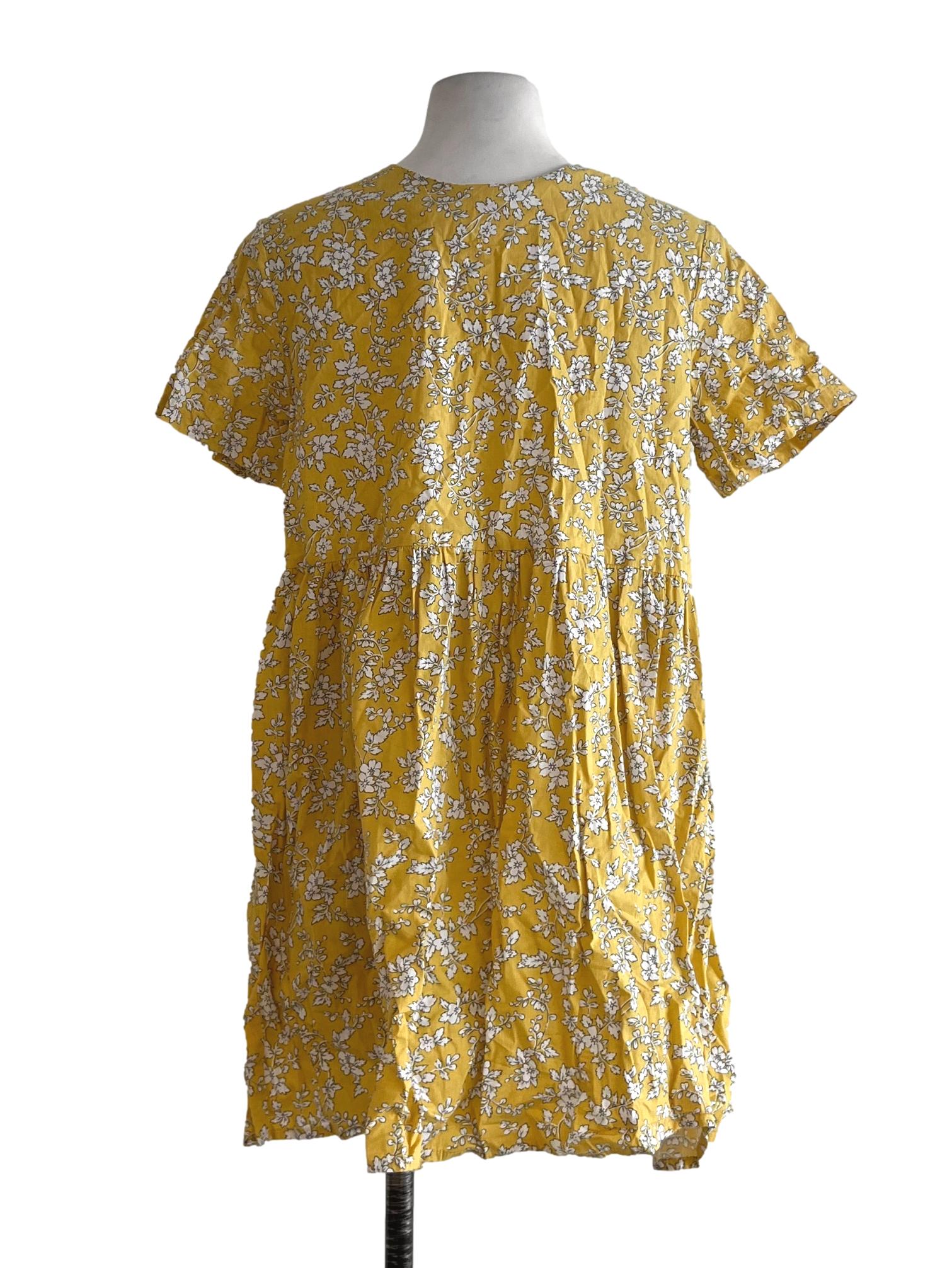 Yellow Floral Empire Dress