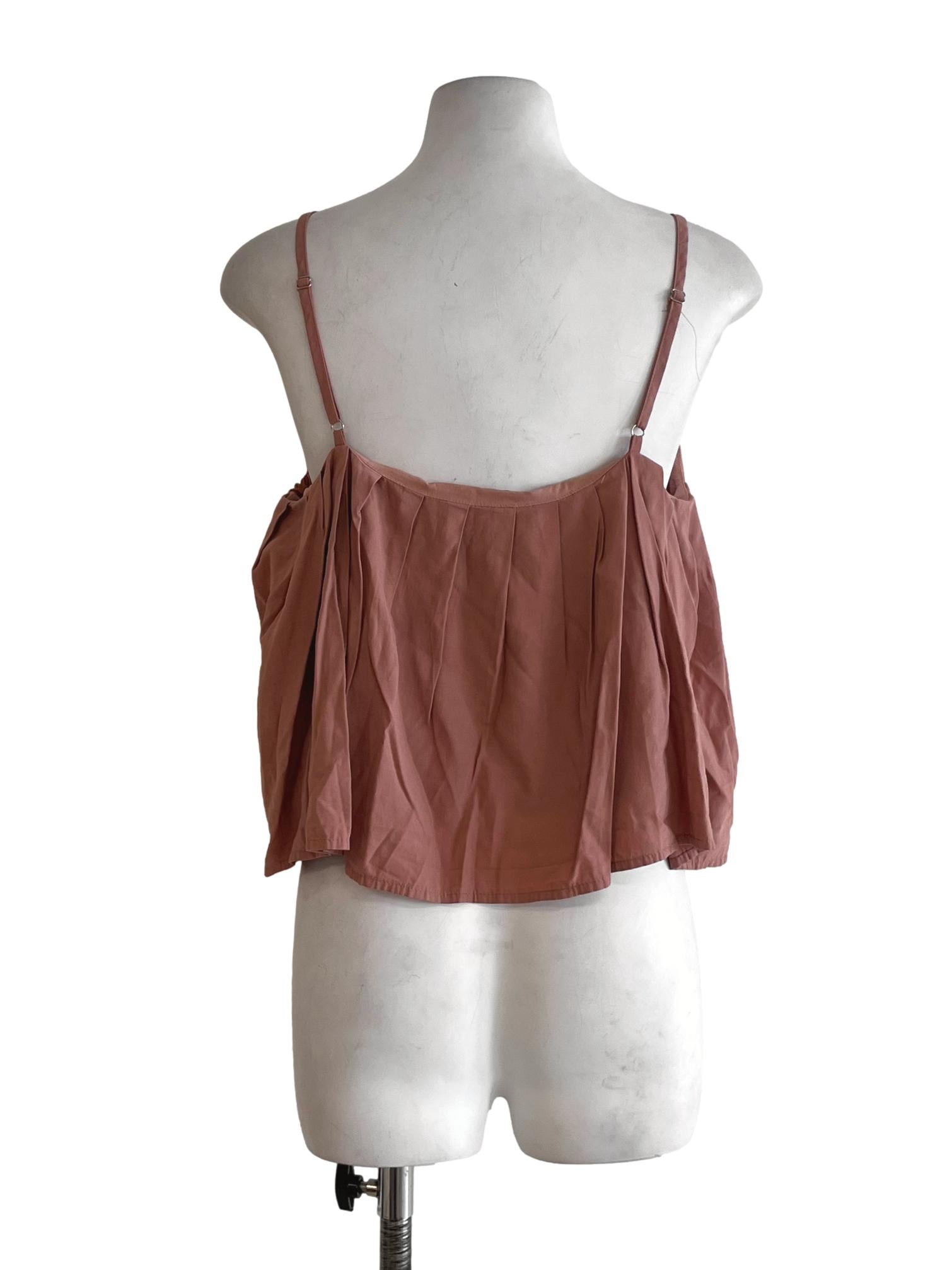 Coral Pink Spaghetti Strap Sleeveless Top TEM
