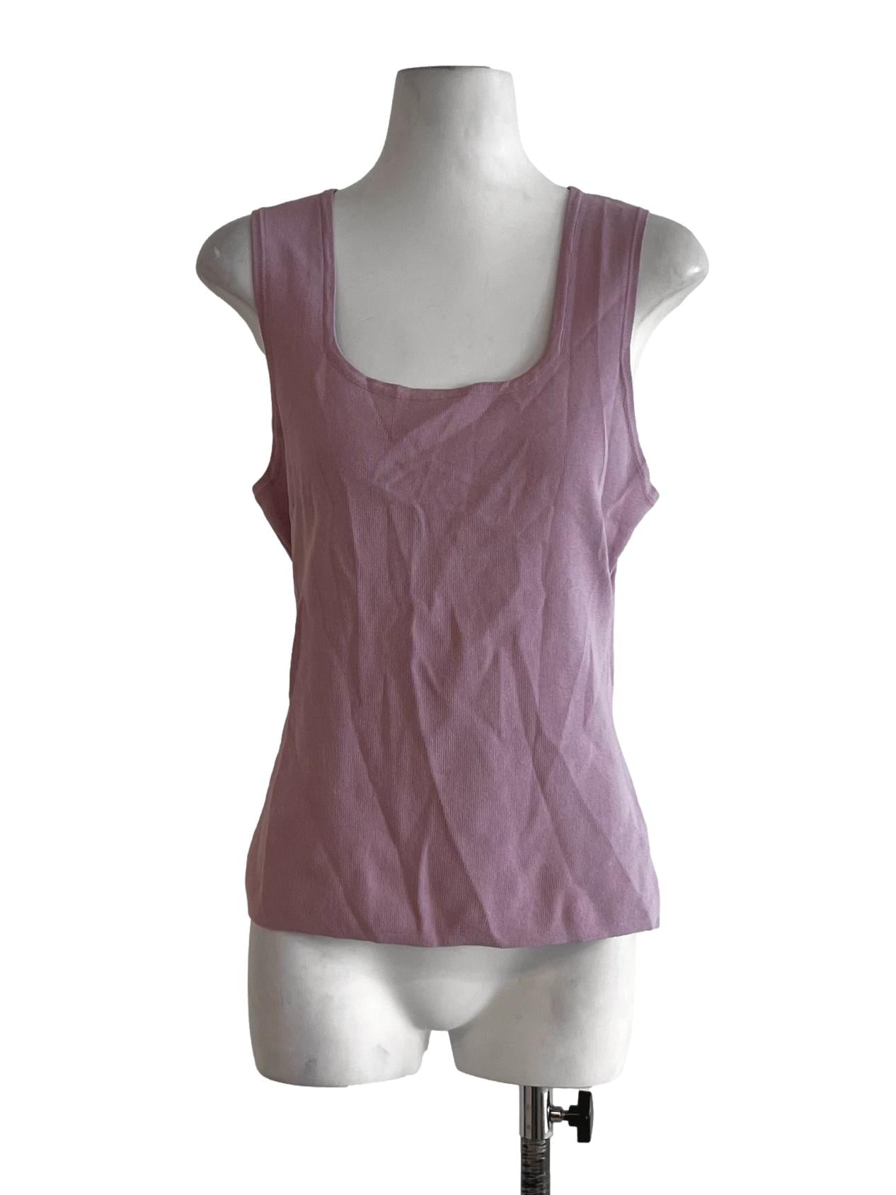 Blush Pink Square Neckline Sleeveless Top LB