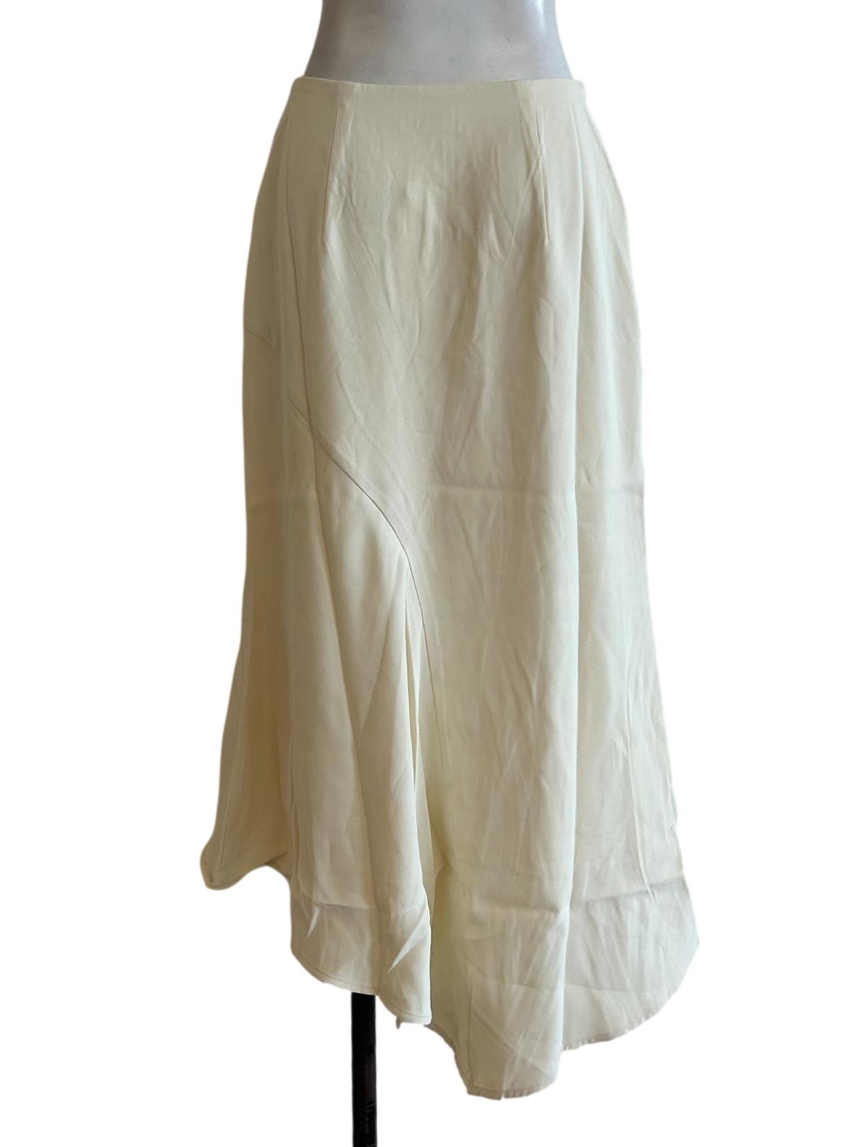 White Cream Asymmetrical Skirt