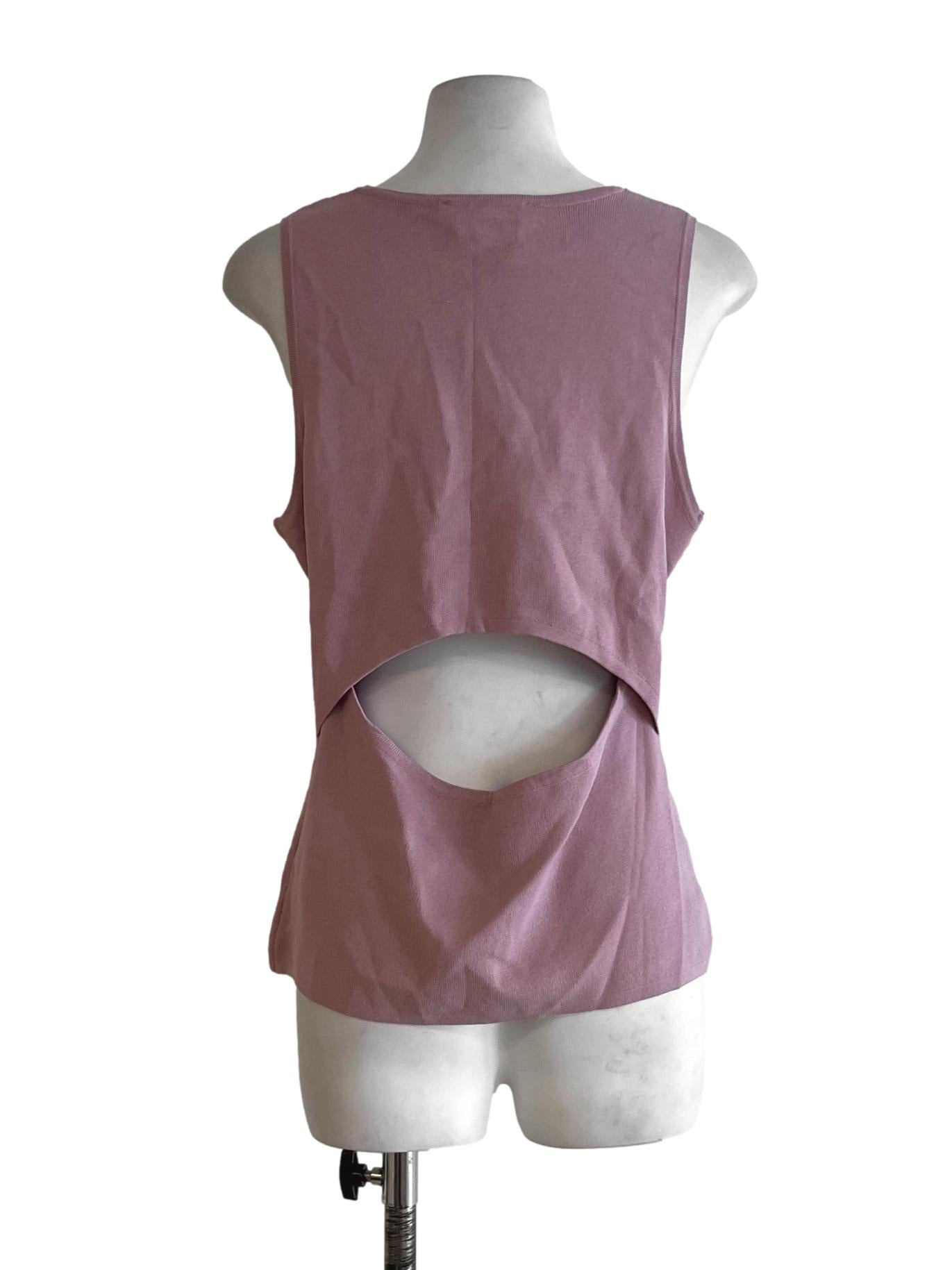 Blush Pink Square Neckline Sleeveless Top LB