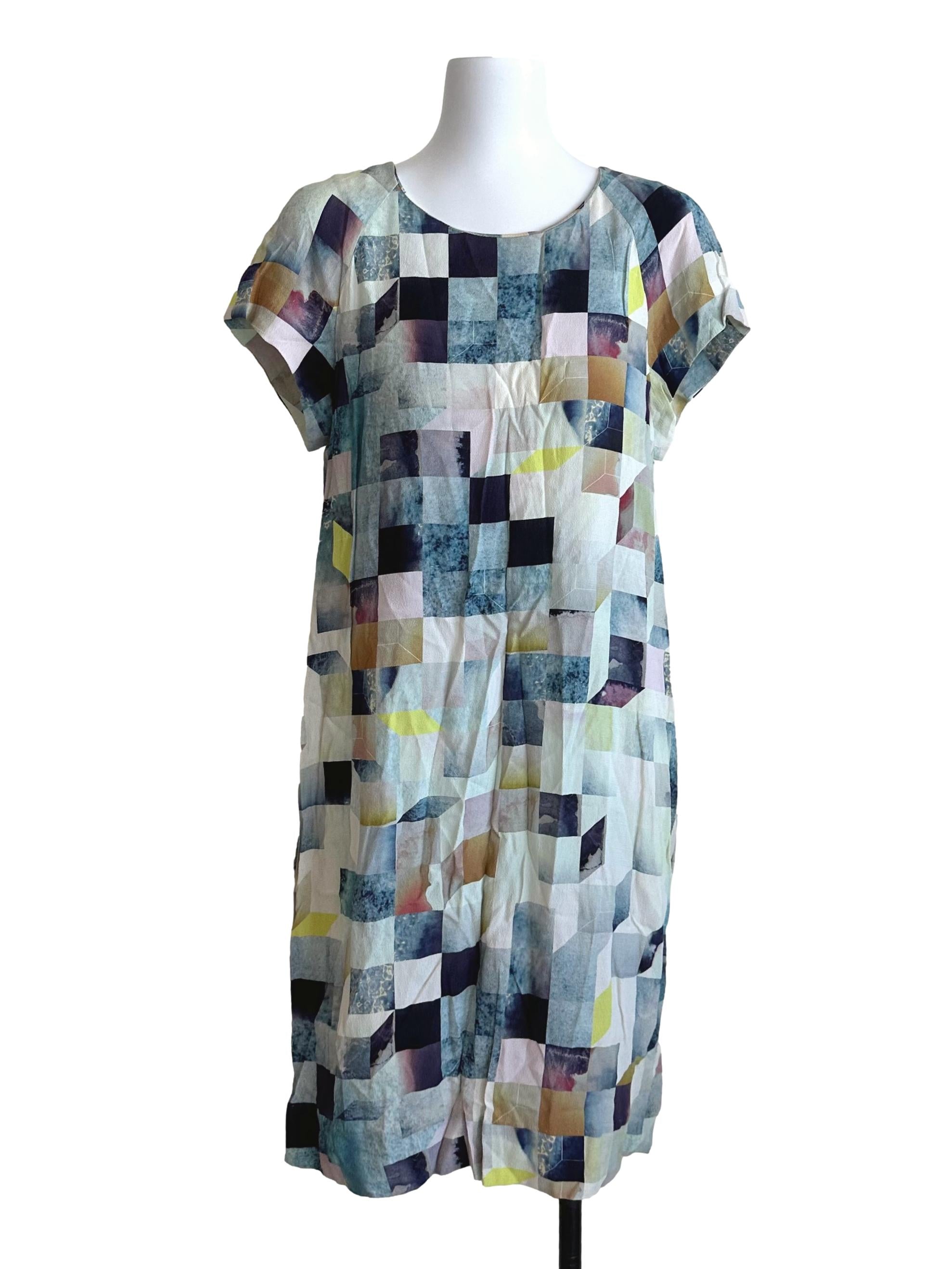 Multi Color Plaid Pattern Dress