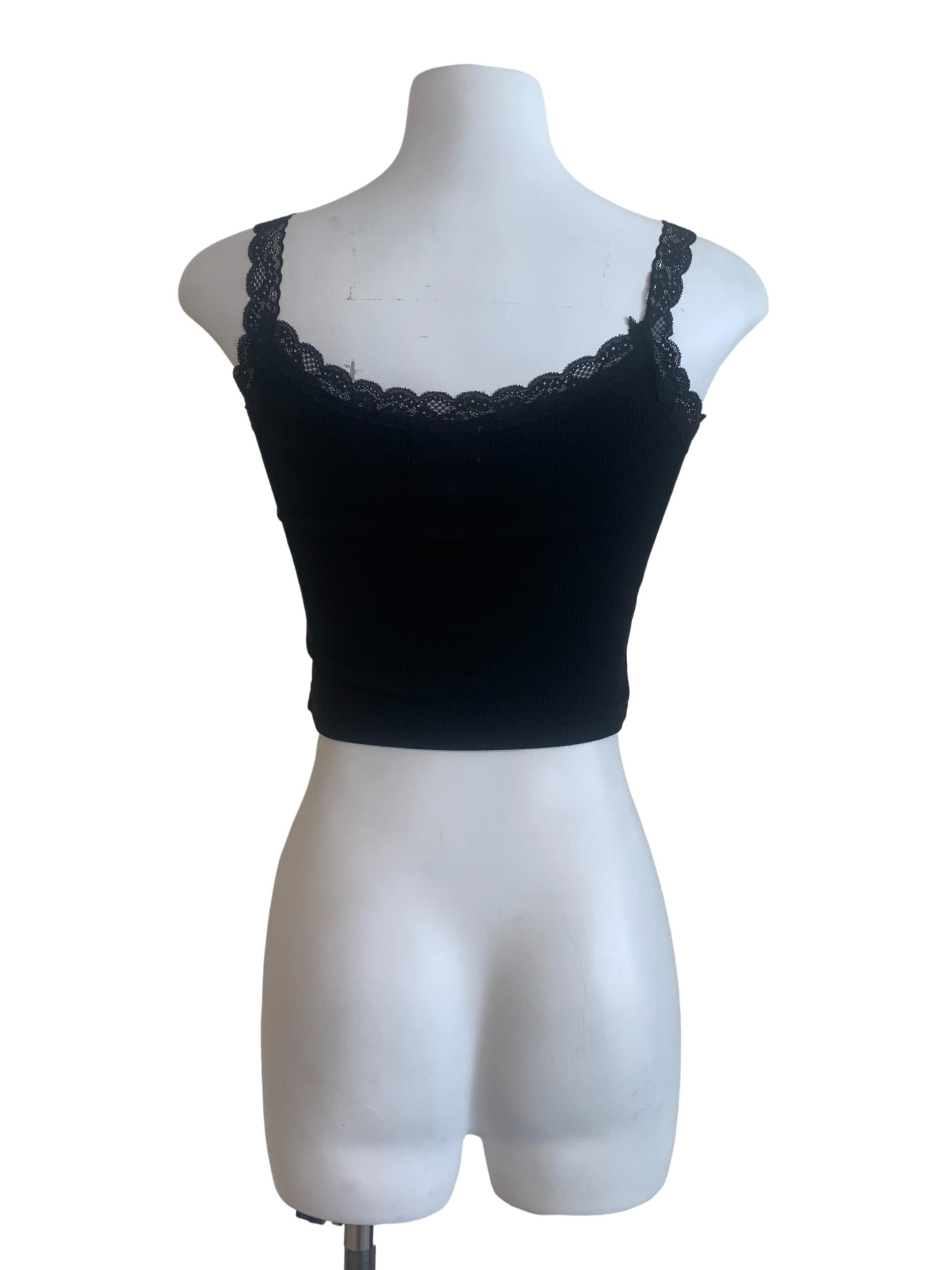 Black Laced Strap Top