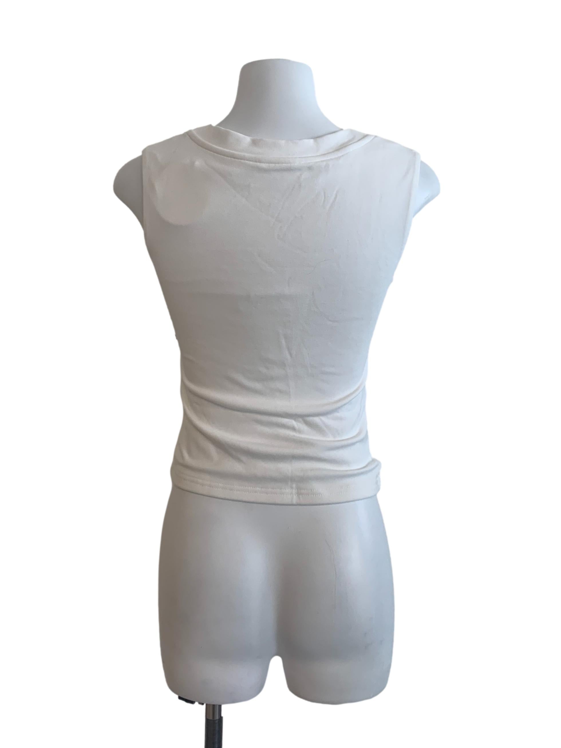 White Square Neck Top