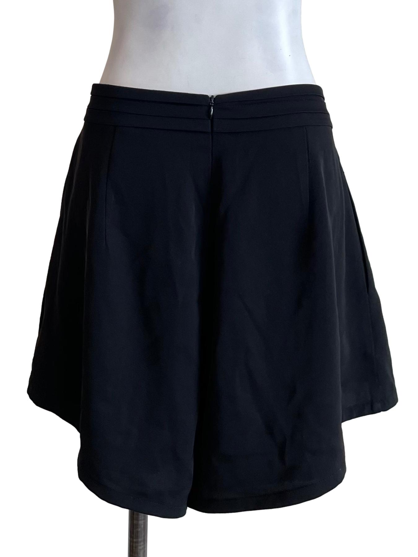 Black Pleated Flip Shorts