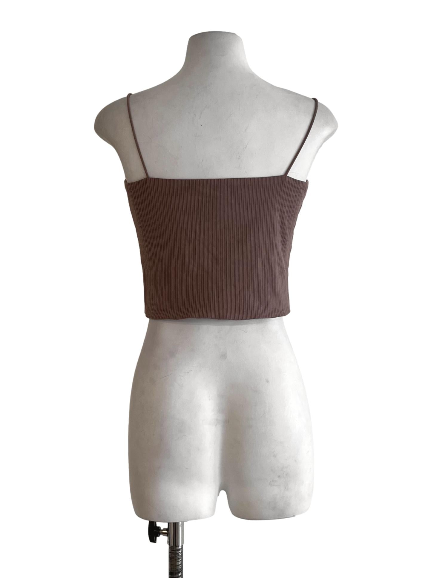 Brown V-Neckline Tank Top