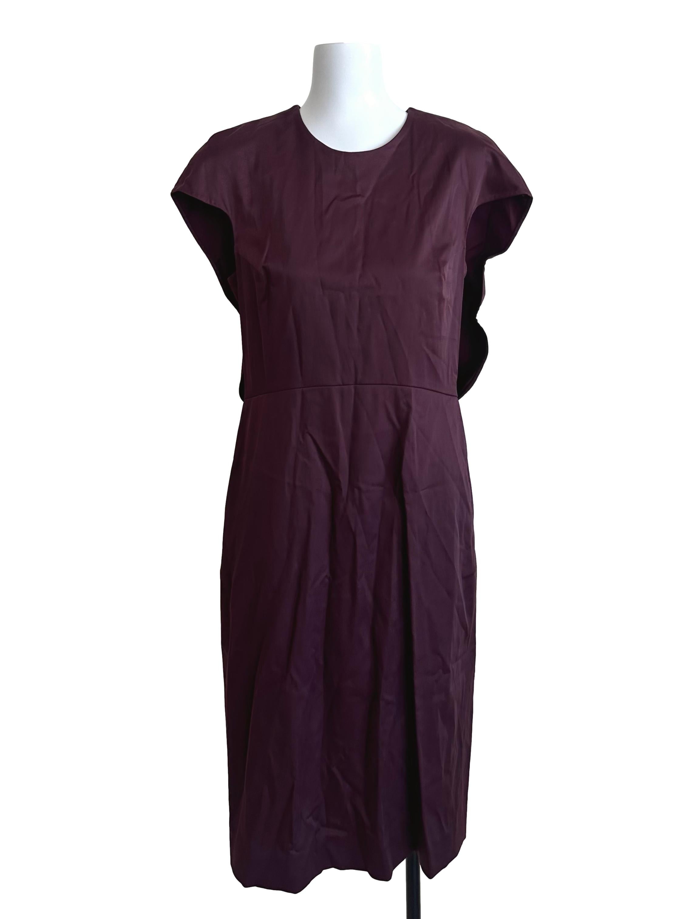 Plum Purple Round Neck Sheath Dress