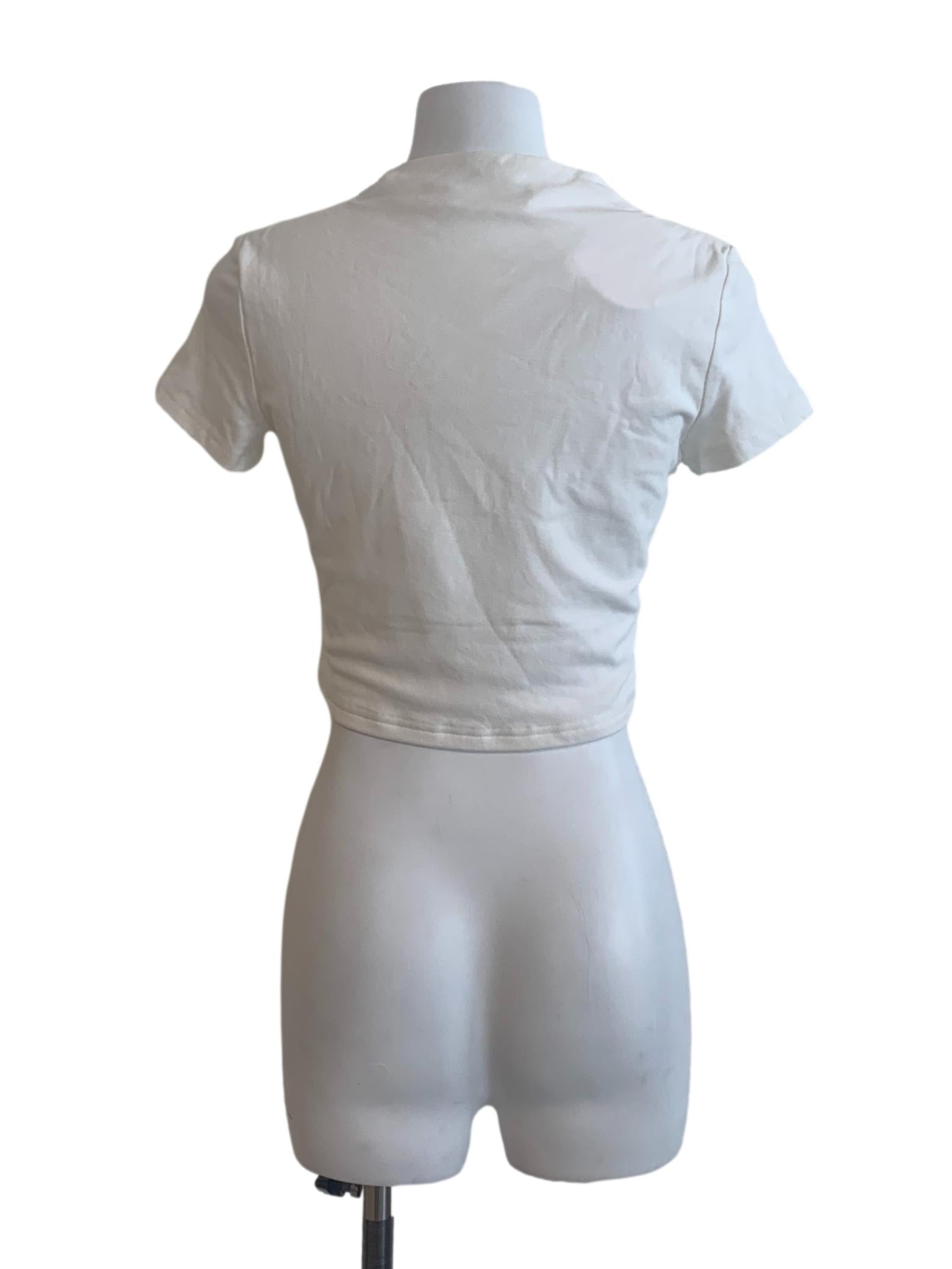 White Square Neck Crop Top