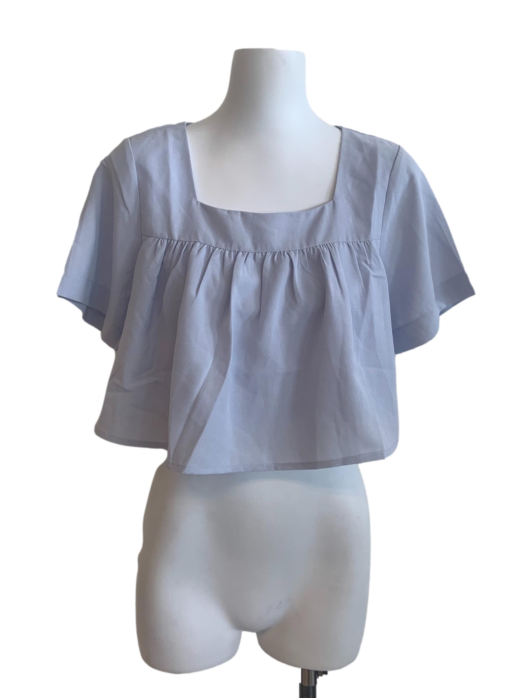 Heather Purple Circular-Cap Sleeve Top