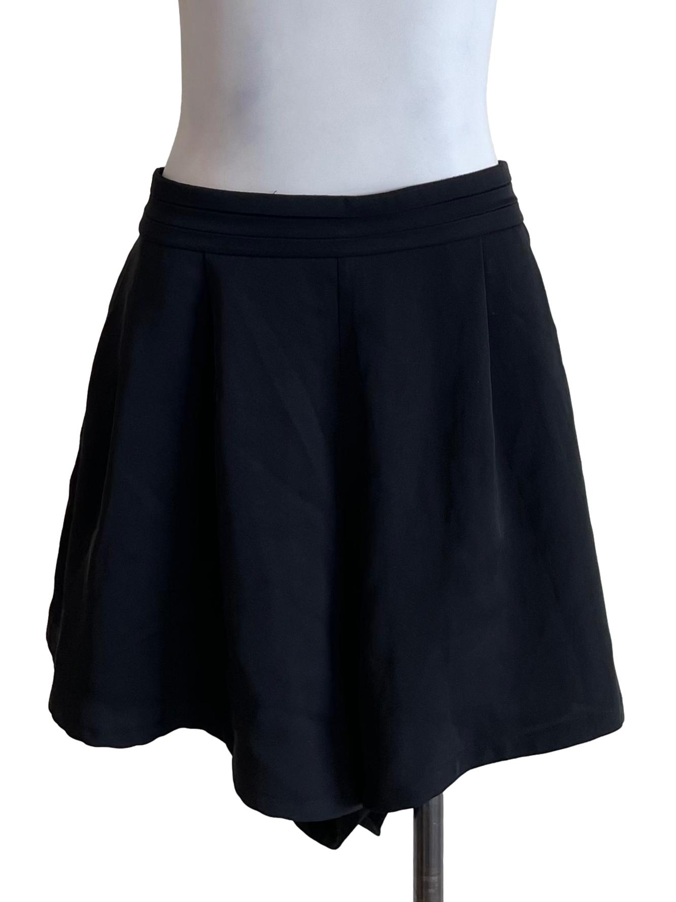 Black Pleated Flip Shorts