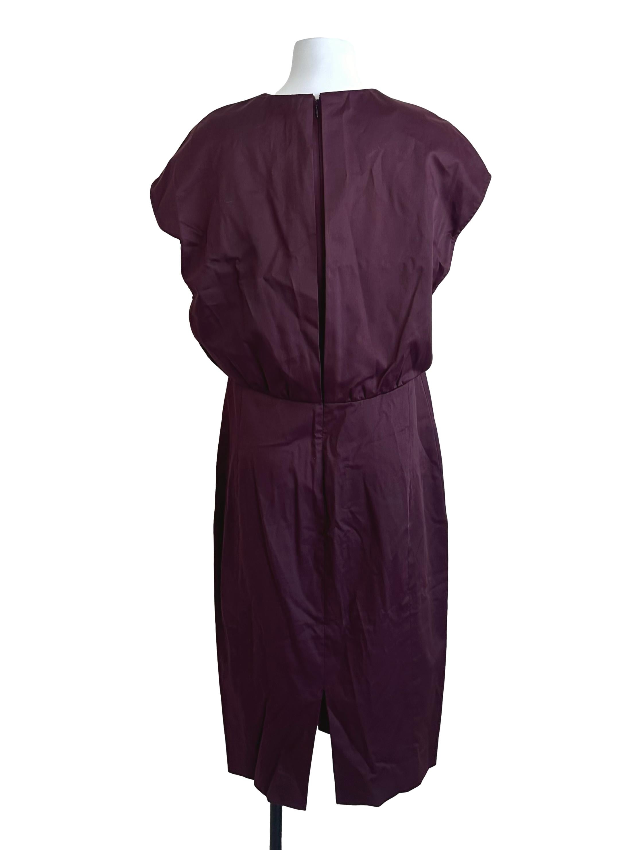 Plum Purple Round Neck Sheath Dress