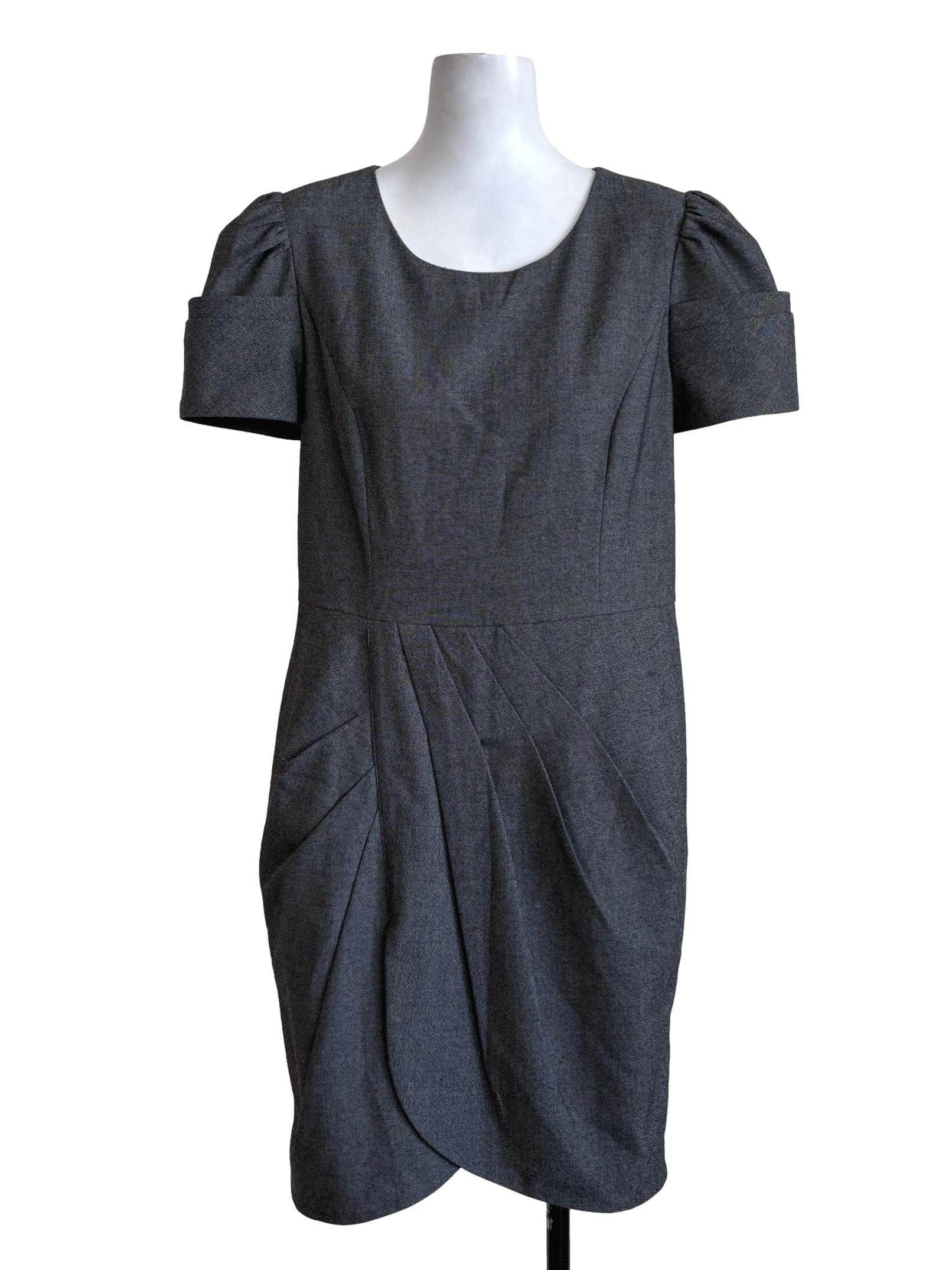 Ash Grey Wrap Sheath Dress