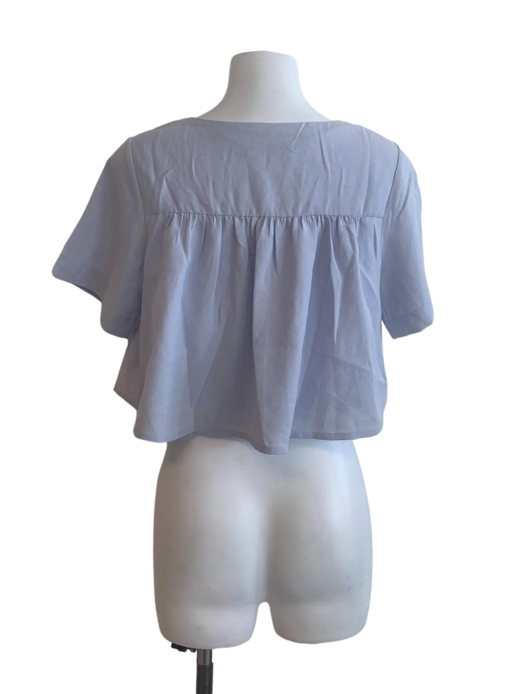 Heather Purple Circular-Cap Sleeve Top