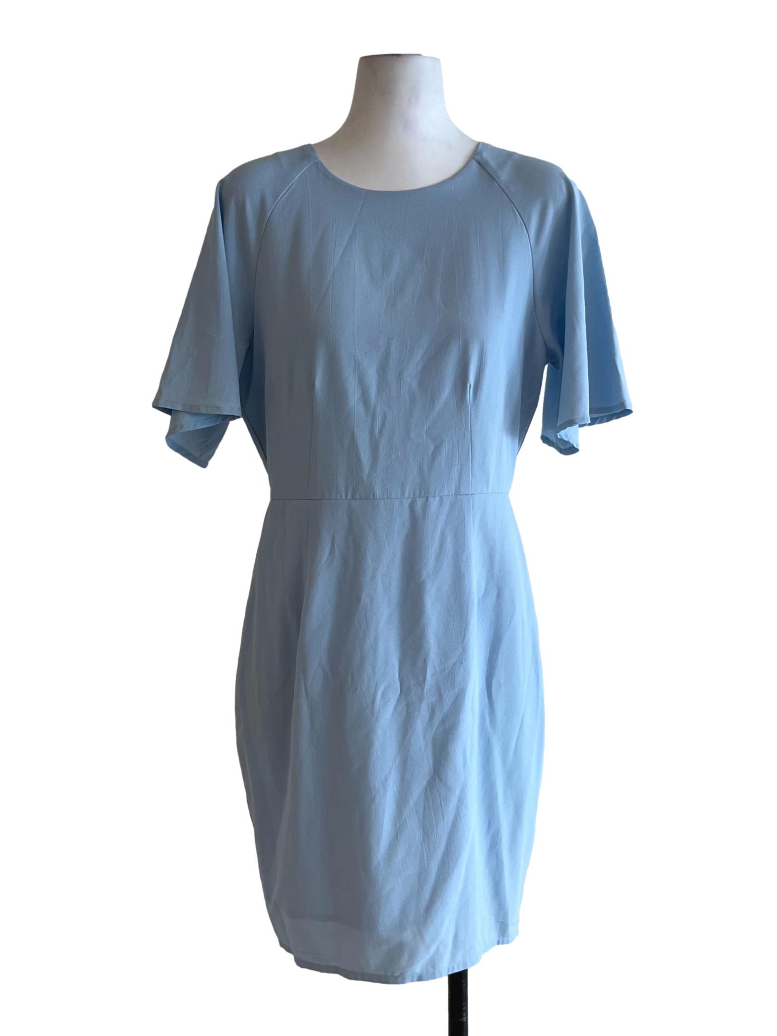 Sky Blue Jewel Neckline Empire Dress