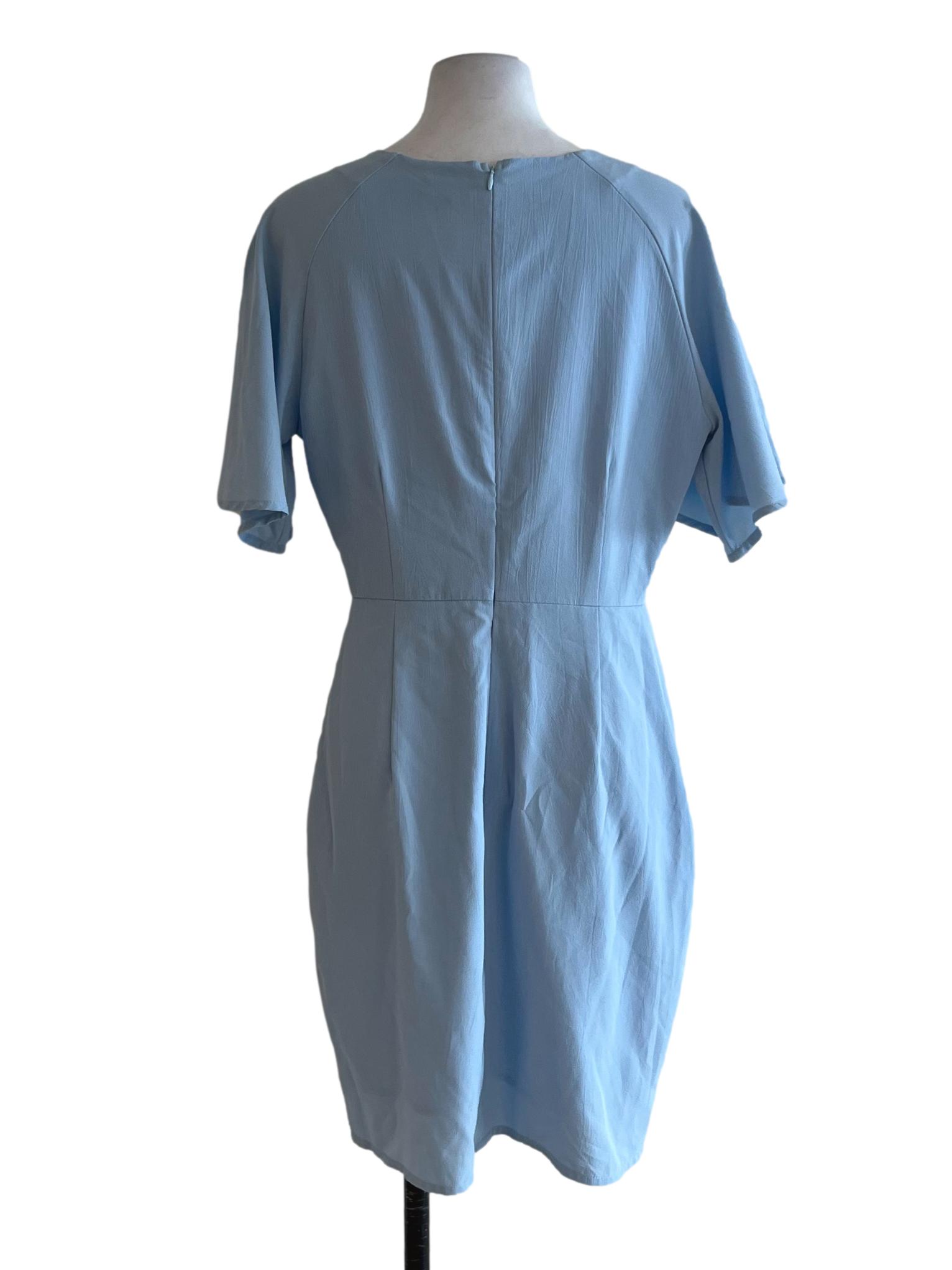 Sky Blue Jewel Neckline Empire Dress