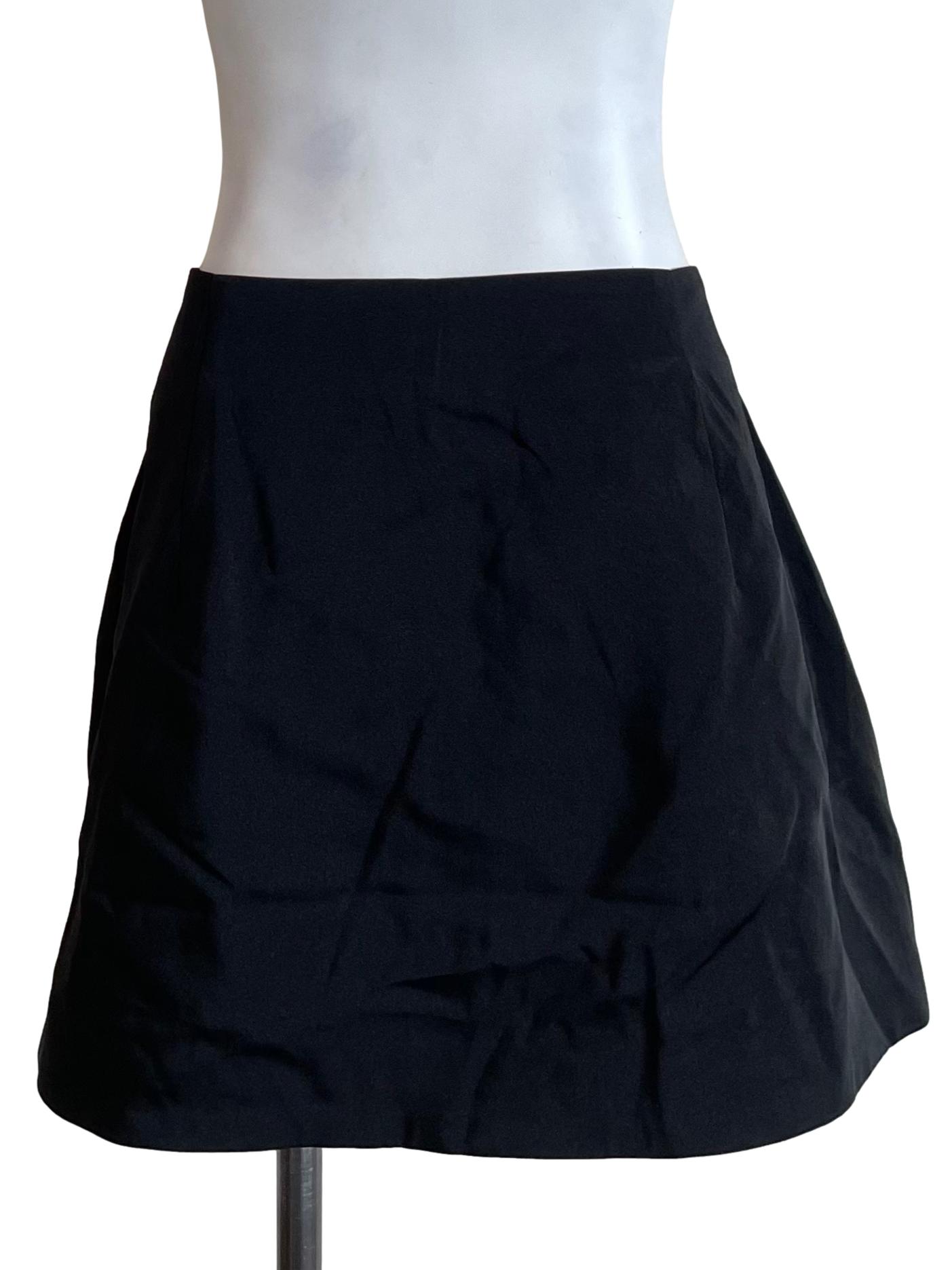 Black Layer Slit Mini Skirt
