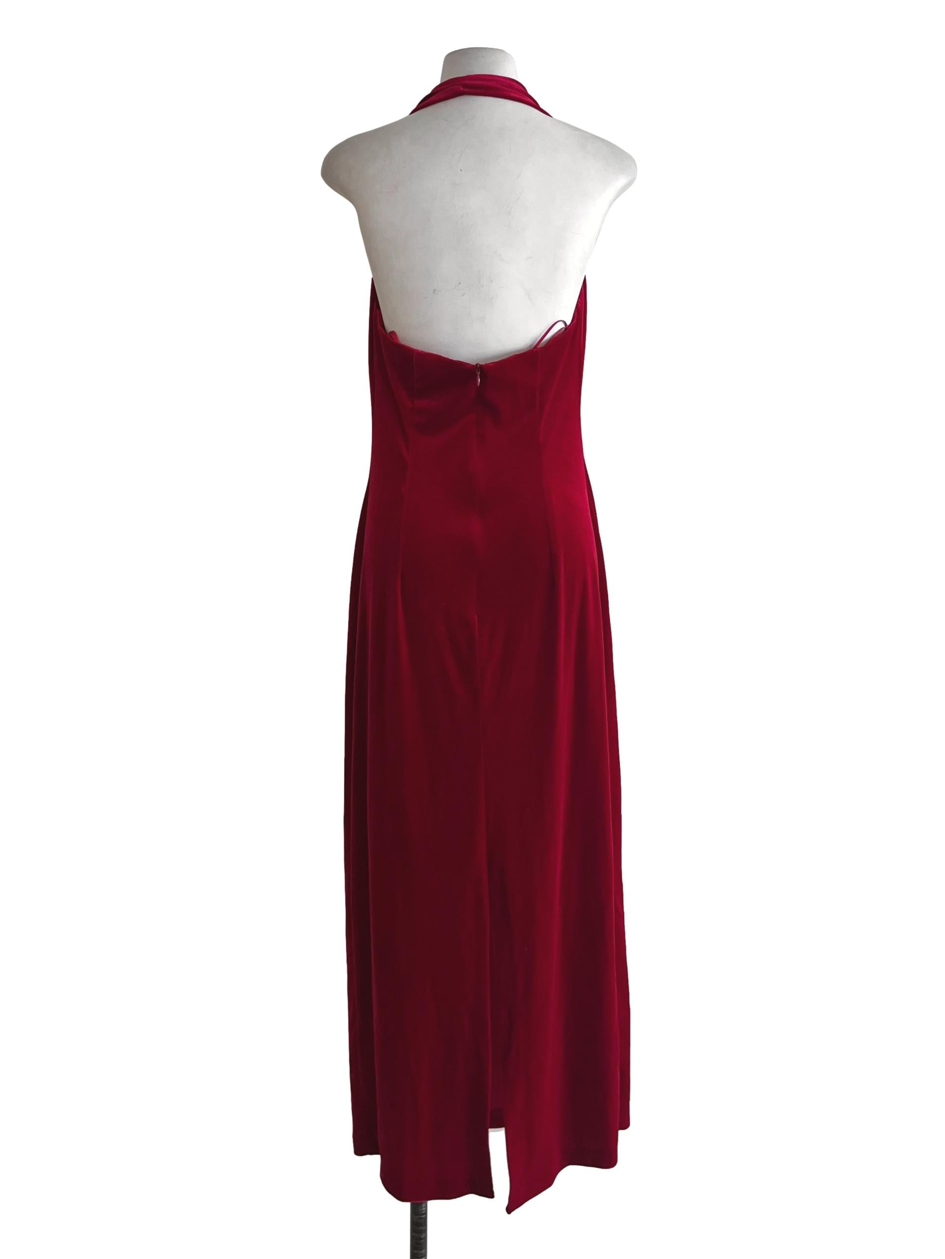 Red Halter Neckline Sheath Dress