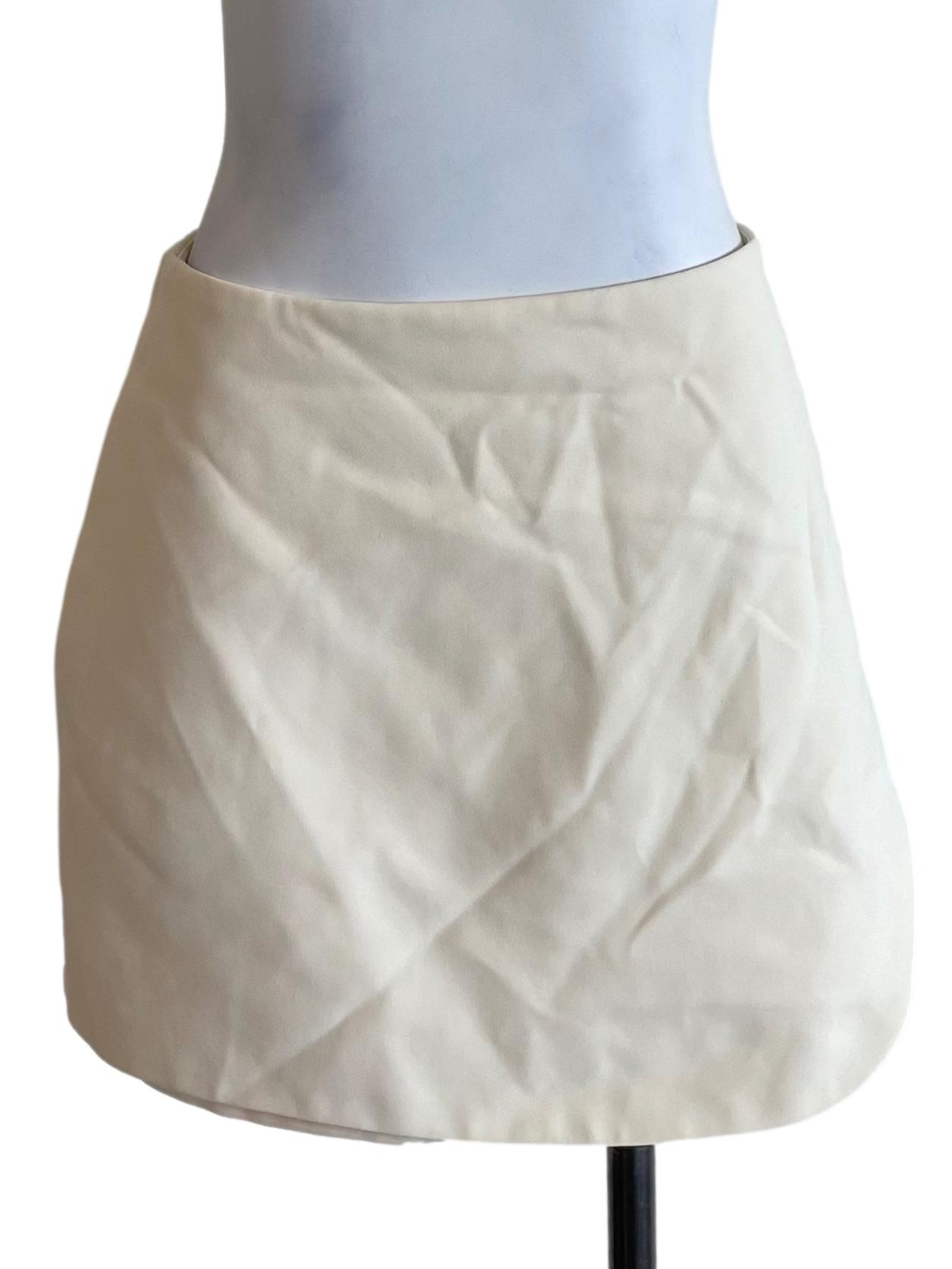 Cream Overlay Mini Skirt