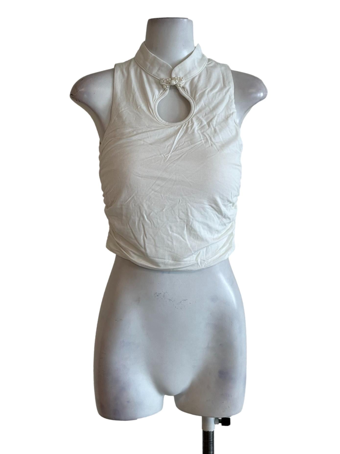 Cream White Cheongsam Top