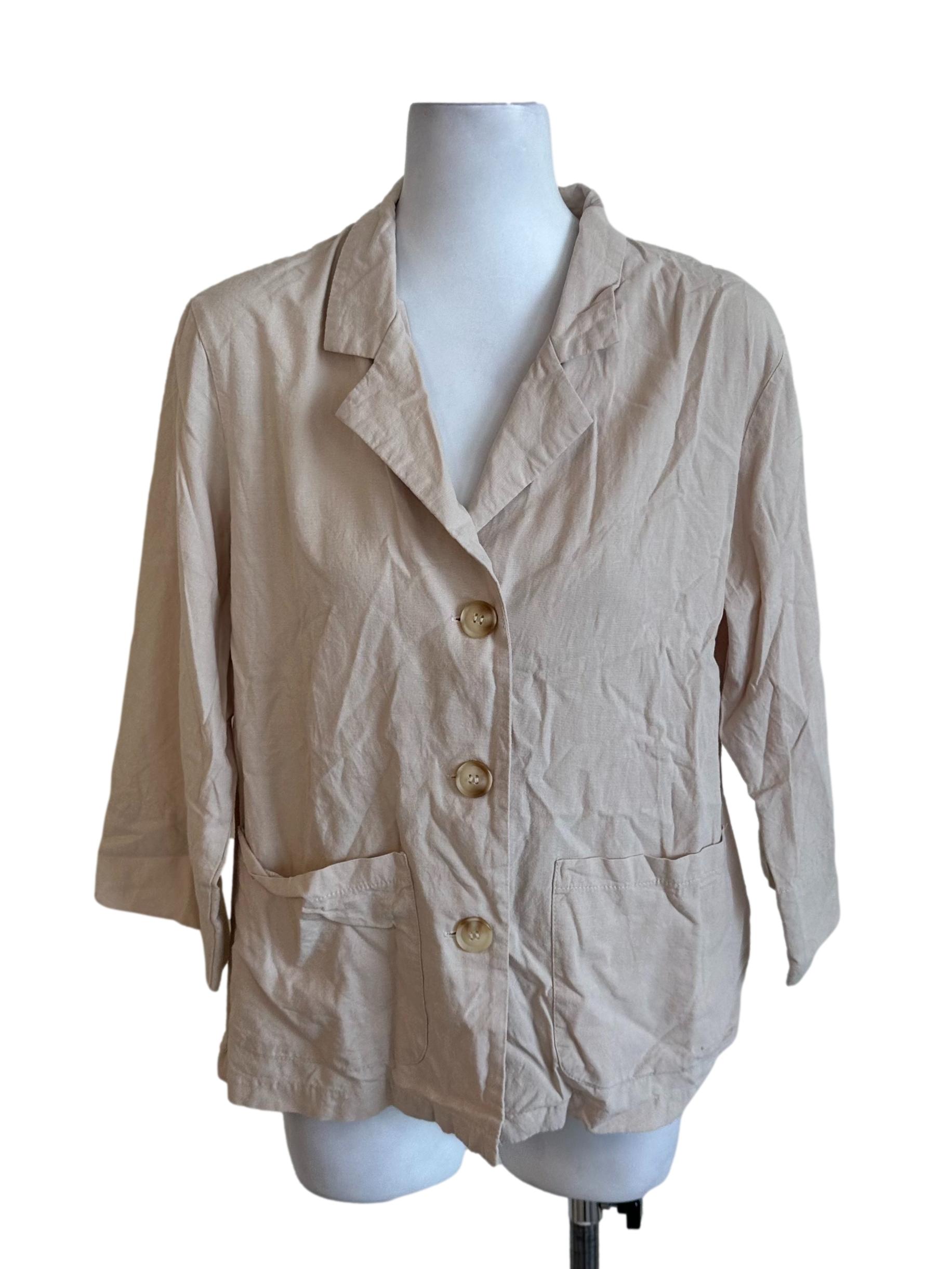 Sand Beige Plain Blazer