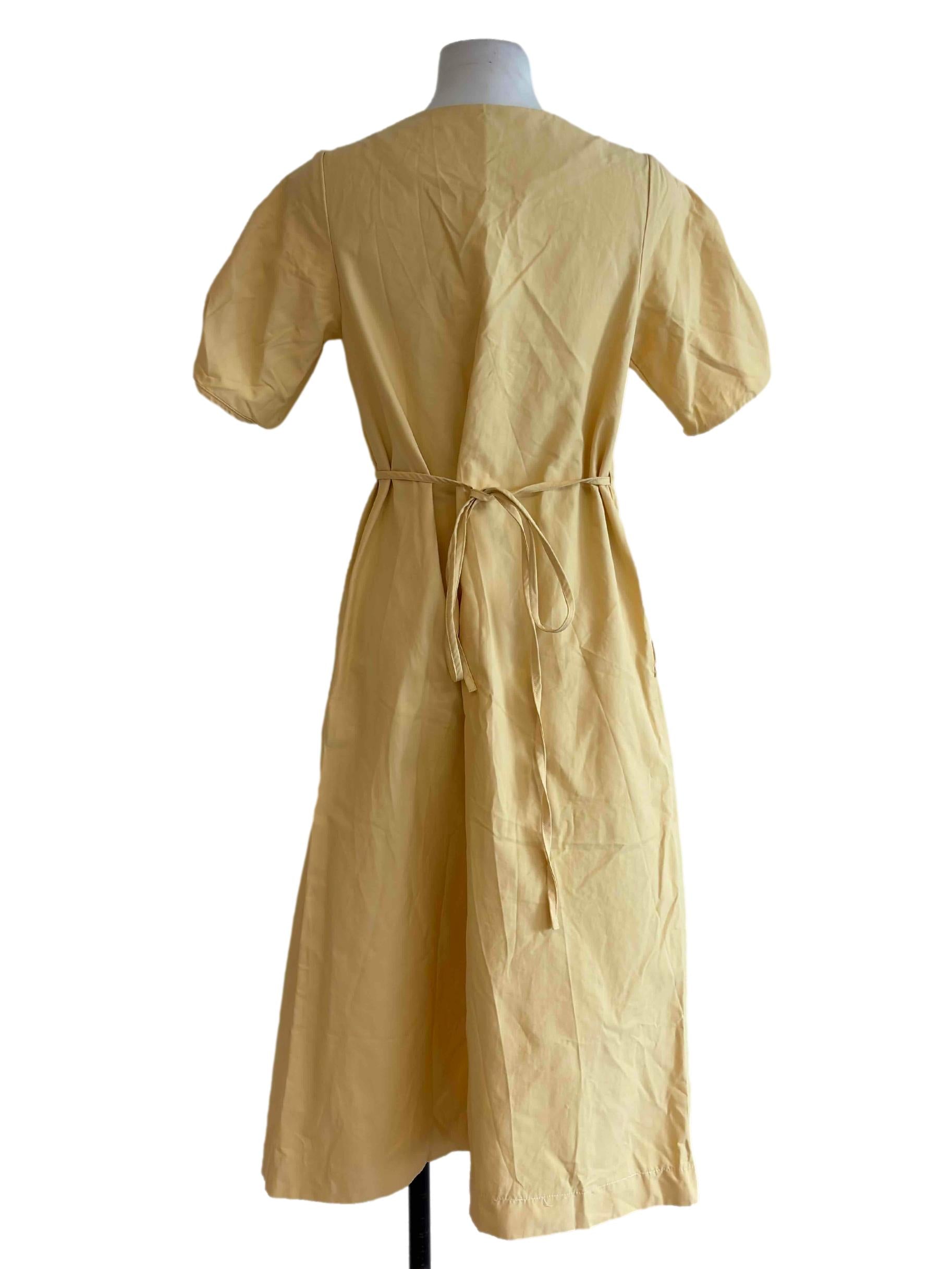 Bright Yellow Cotton Wrap Dress OSN